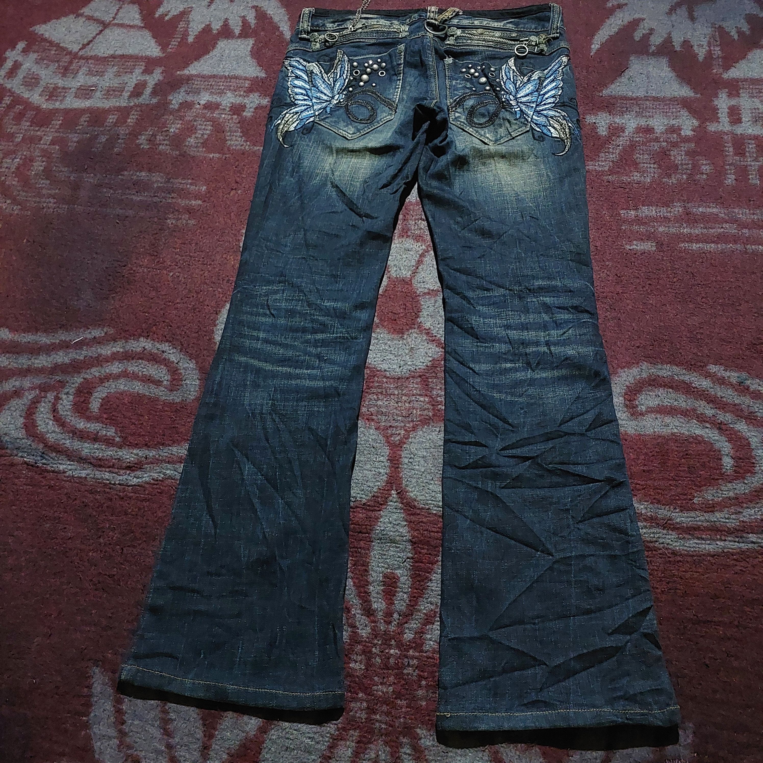 Hysteric Glamour Studio R.P Butterfly Embroidered Studded bootcut Denim Size US 32 / EU 48 - 8 Thumbnail