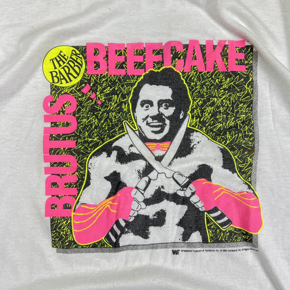 Vintage × WWE × WWF WWF BRUTUS THE BARBER BEEFCAKE 1989 T-SHIRT SINGLE STICH Size US XL / EU 56 / 4 - 10 Thumbnail