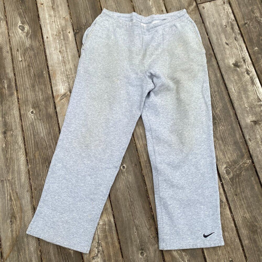 Vintage 90s Nike Sweatpants Gray TRASHED Large