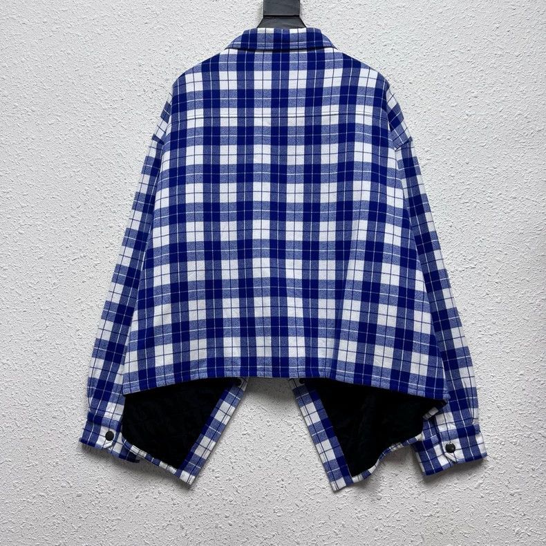 Balenciaga Balenciaga size 38 White and blue plaid long-sleeved cotto Size S / US 4 / IT 40 - 2 Thumbnail