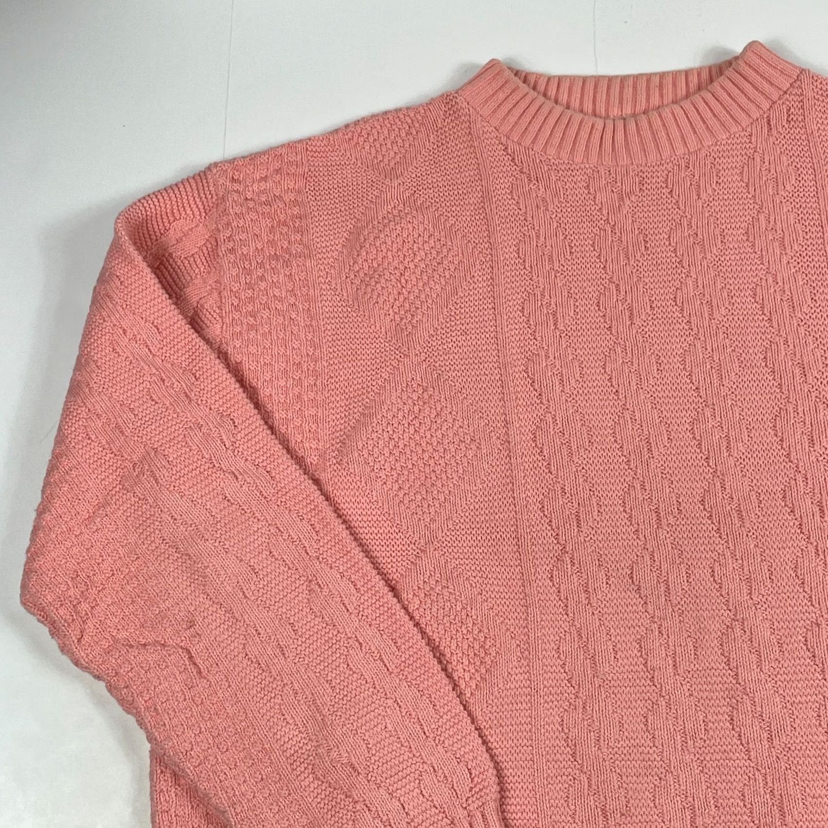 Vintage VINTAGE Victoria Dry Good Sweater Womens XL Pink Goods Women Extra Large Cable Knit Made USA Size XL / US 12-14 / IT 48-50 - 2 Thumbnail
