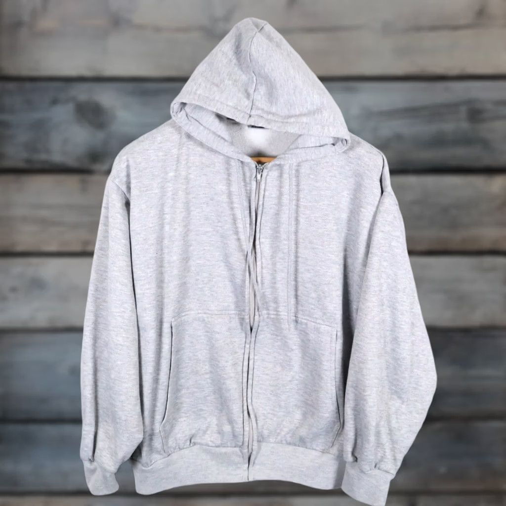 Vintage VINTAGE Franklin Shirt Mens XL Gray 90s Zip Hoodie Men Heather Sweatshirt Blank Solid VTG Fleece Size US XL / EU 56 / 4 - 1 Thumbnail
