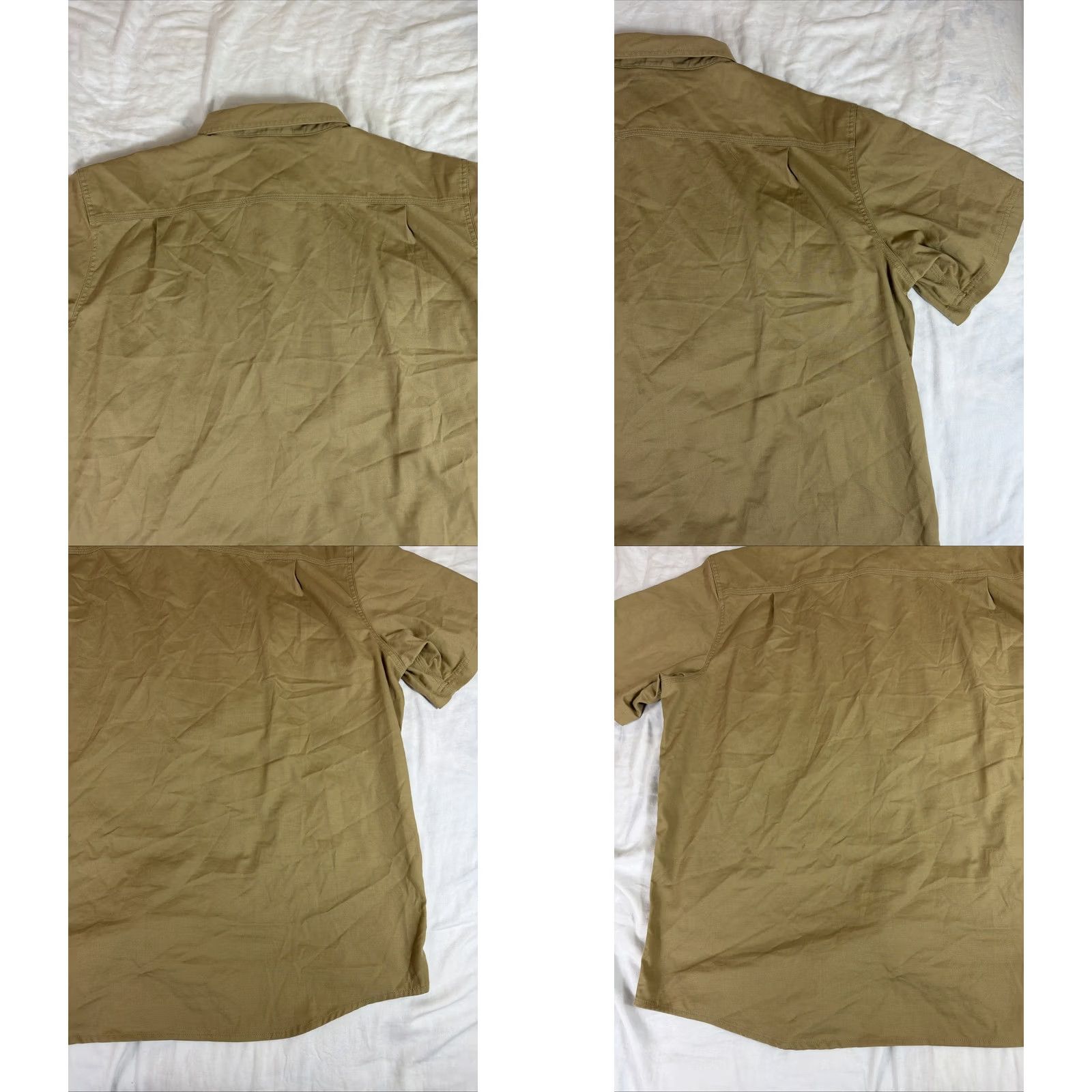 Carhartt Carhartt Shirt Mens XXL Beige Button-Up Embroidered Rugged 106688 Short Sleeve Solid Canvas Pocket Zipper Breathing Easy Care Size US XXL / EU 58 / 5 - 11 Thumbnail