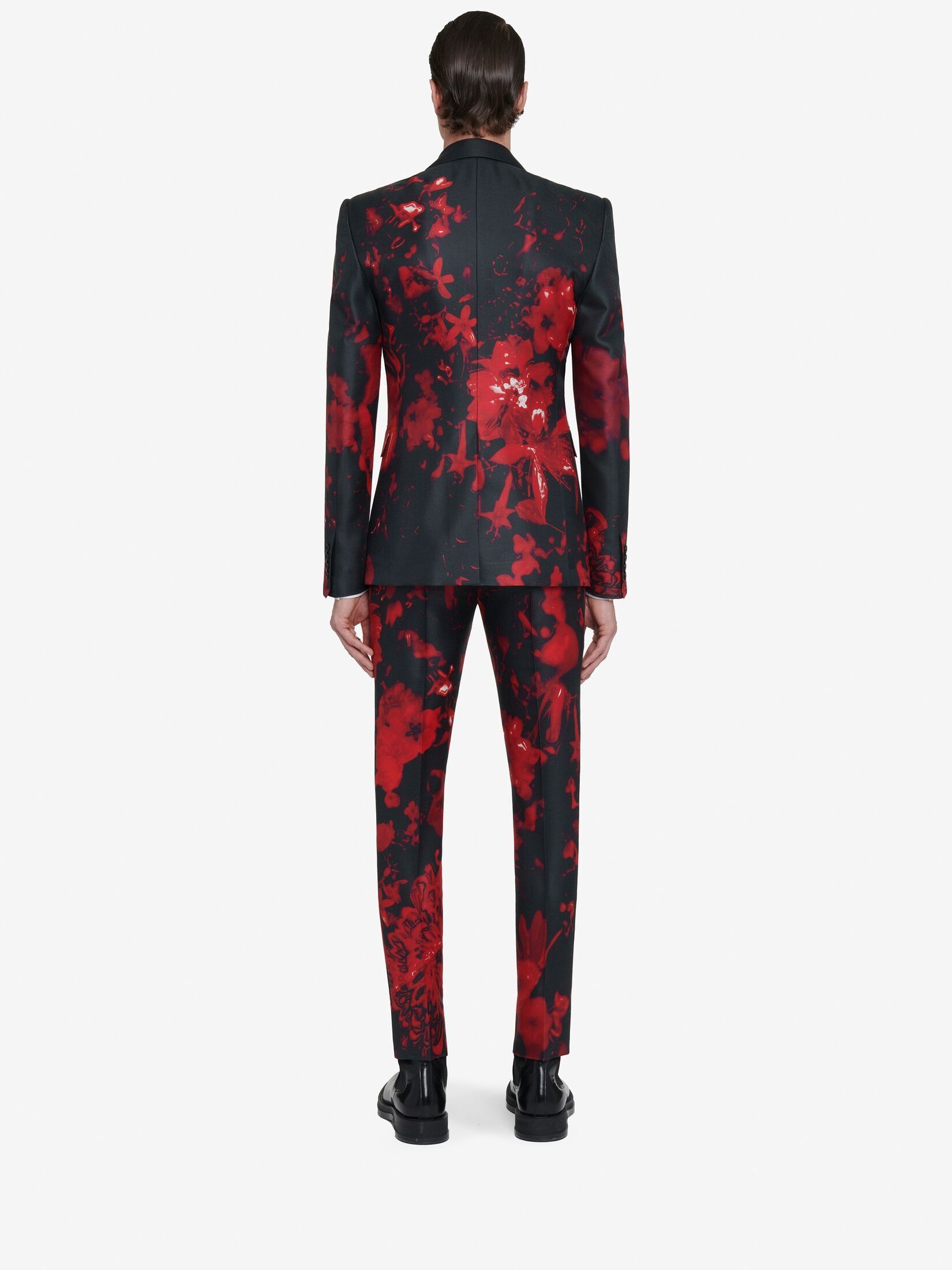 Alexander McQueen o1w1db10725 Wax Flower Single-Breasted Jacket in Black/Red Size US M / EU 48-50 / 2 - 4 Thumbnail
