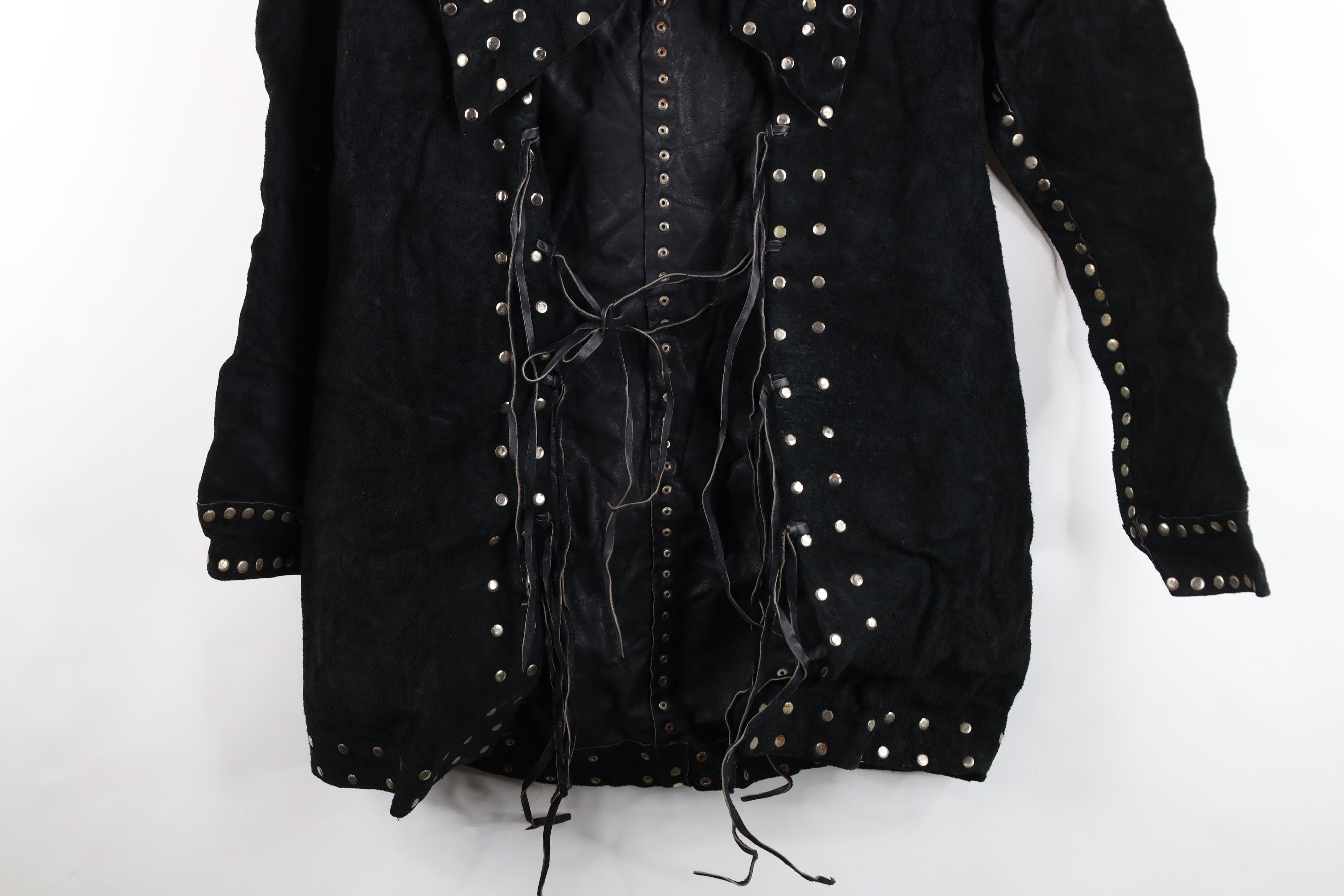 Vintage Vintage 60s 70s Fringed Suede Leather Open Front Jacket Size L / US 10 / IT 46 - 3 Thumbnail