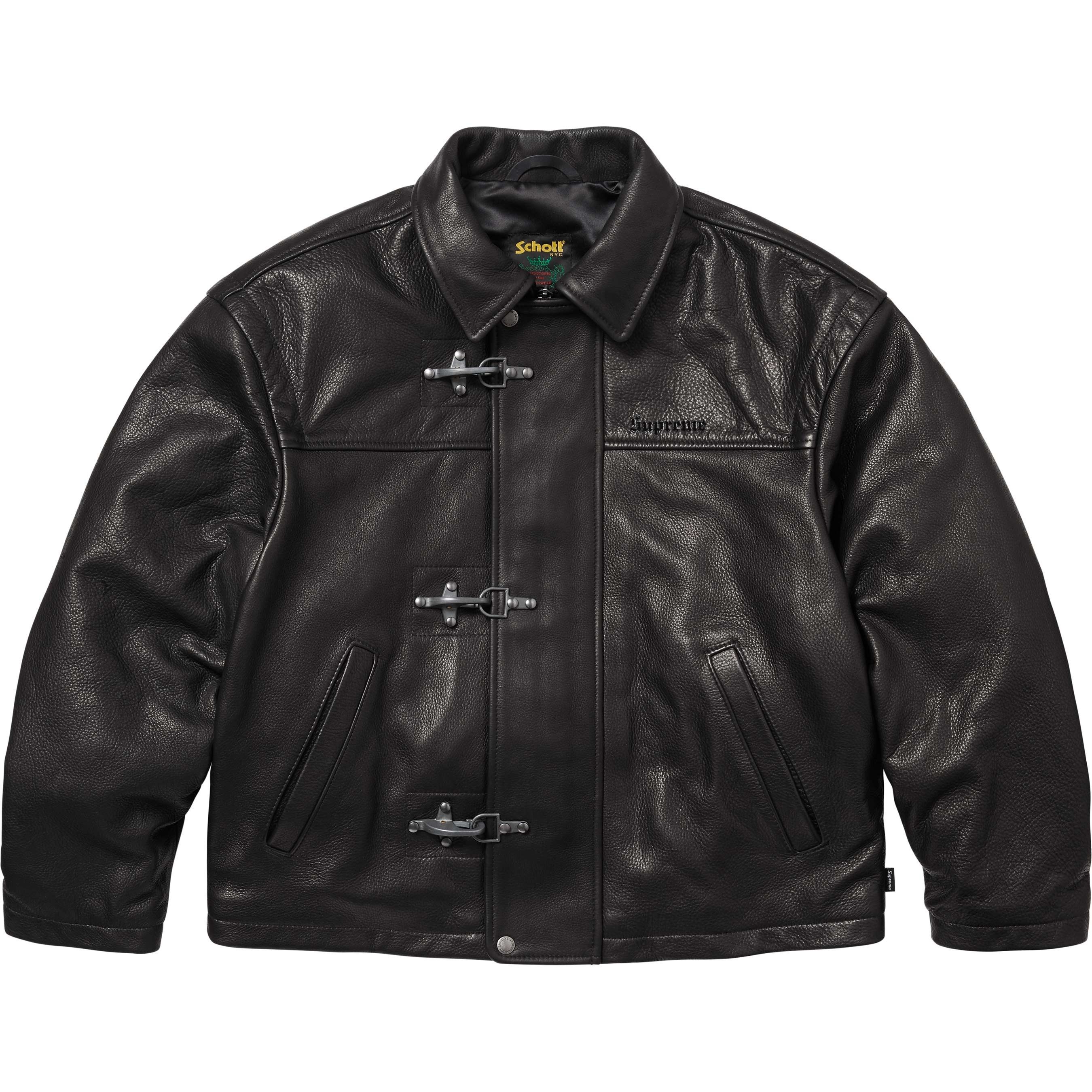 キムタク着 supreme schott leather car coat Supreme Schott Leather Car Coat Black Men's - FW23 - US