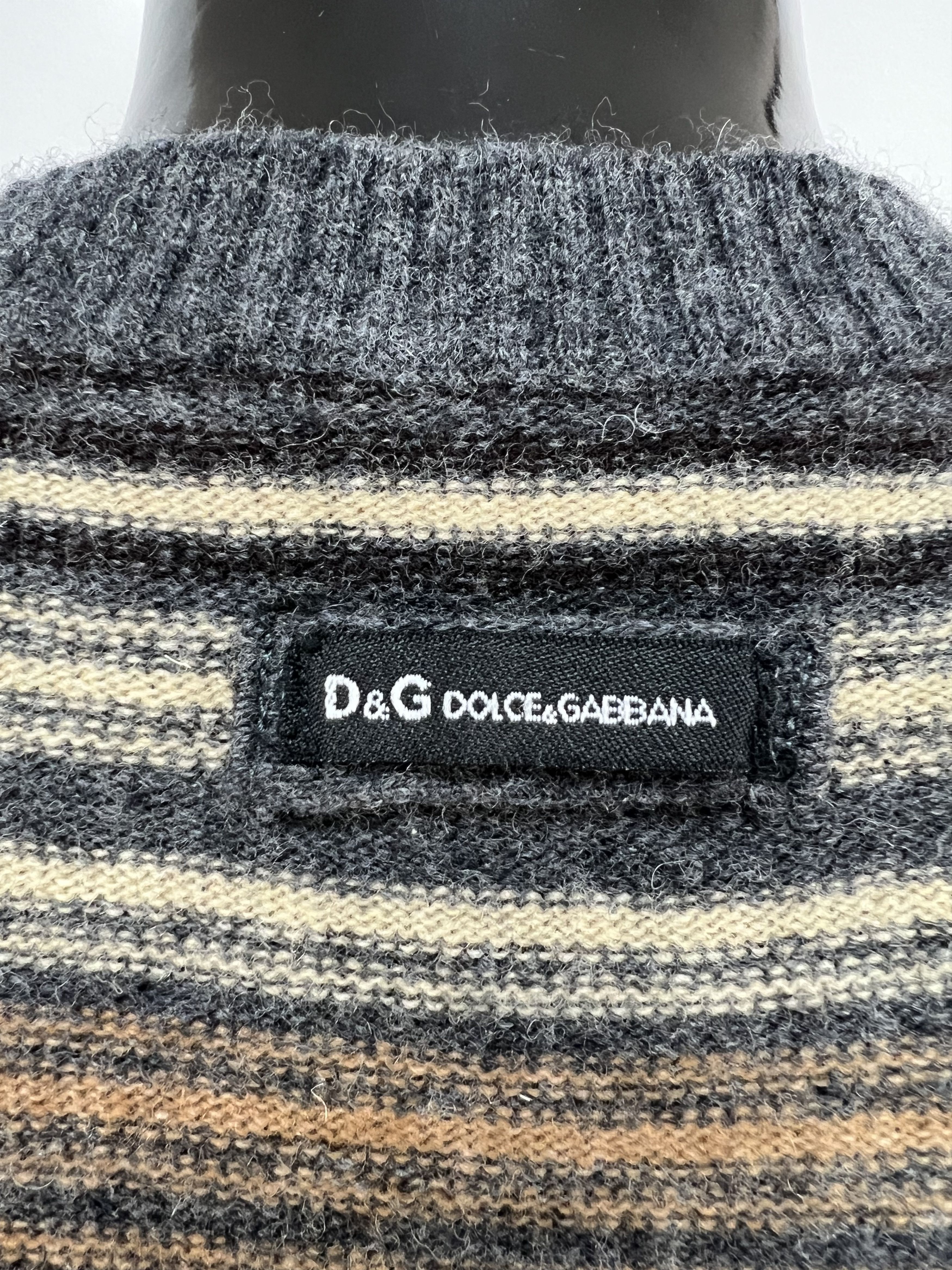 Dolce & Gabbana Dolce Gabbana Multicolor Striped Wool V-Neck Vest Size S / US 4 / IT 40 - 10 Thumbnail