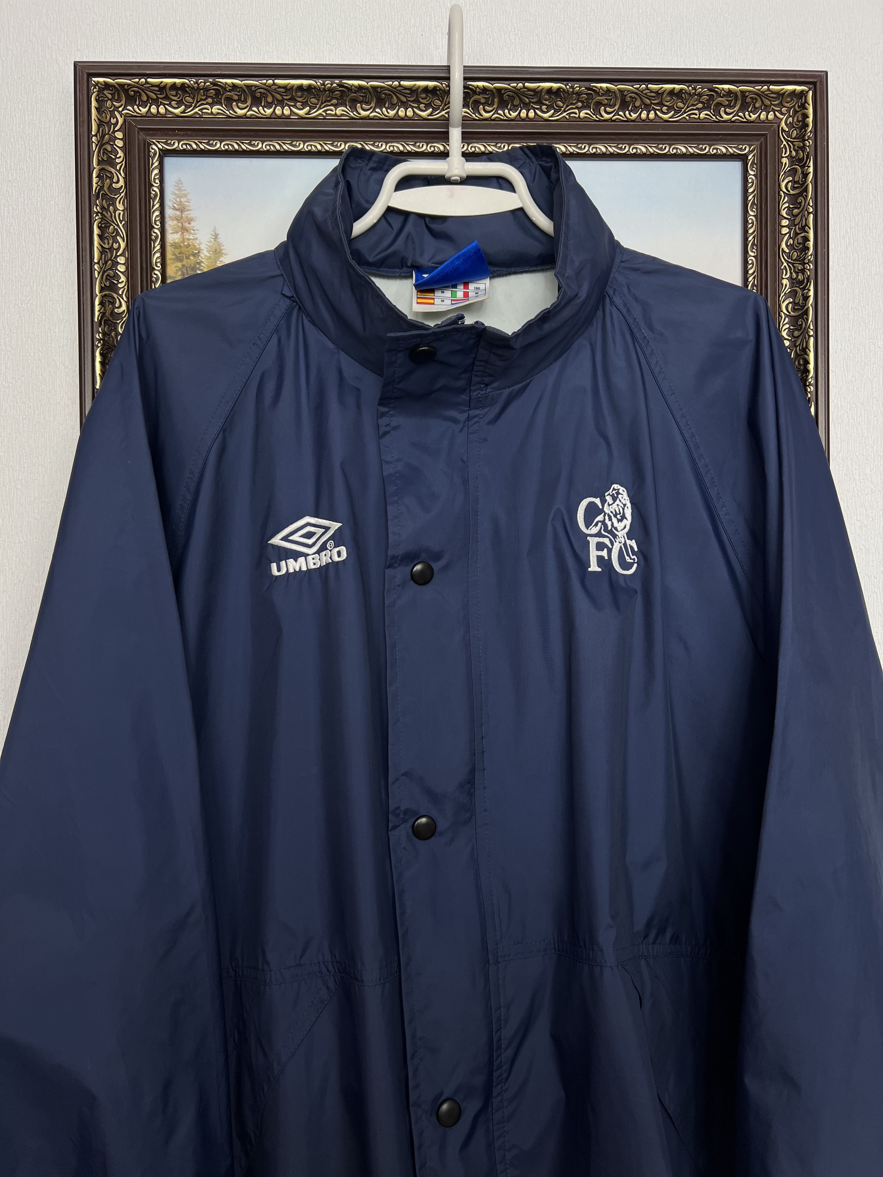 Umbro Chelsea Football Jacket Soccer Windbreaker Hooded Rain Size US M / EU 48-50 / 2 - 2 Thumbnail