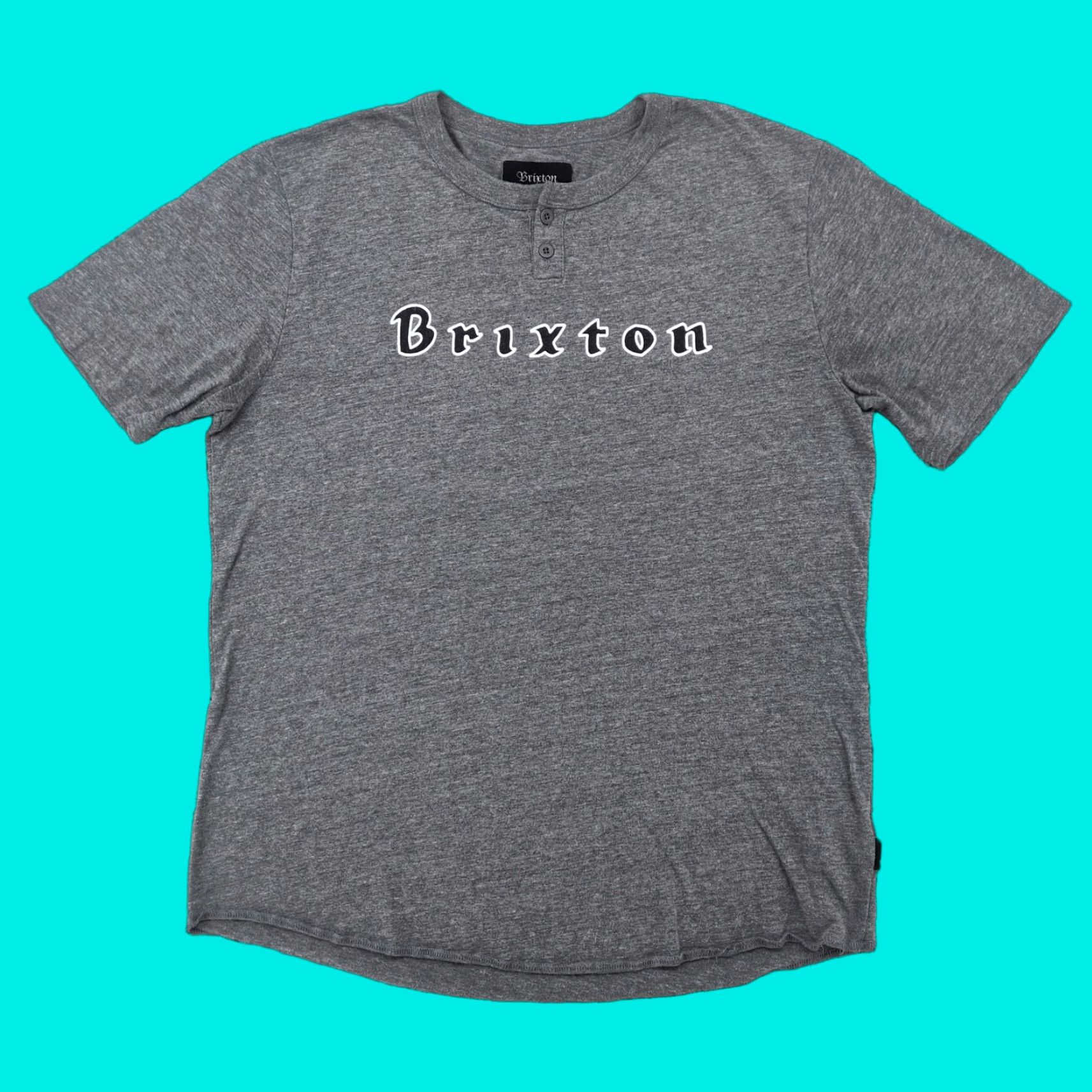 Brixton Brixton Shirt Mens M Grey Short Sleeve Henley Button Logo - Brixton Shirt Mens M Grey Short Sleeve Henley Logo Casual, 90s? Size US M / EU 48-50 / 2 - 1 Thumbnail