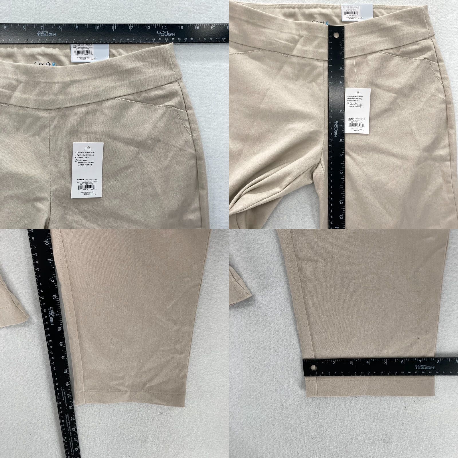 Croft & Barrow Croft & Barrow The Effortless Stretch Capri Women's 6 Beige Pull On NWT Slim Straight Capris for Women Size ONE SIZE - 8 Thumbnail