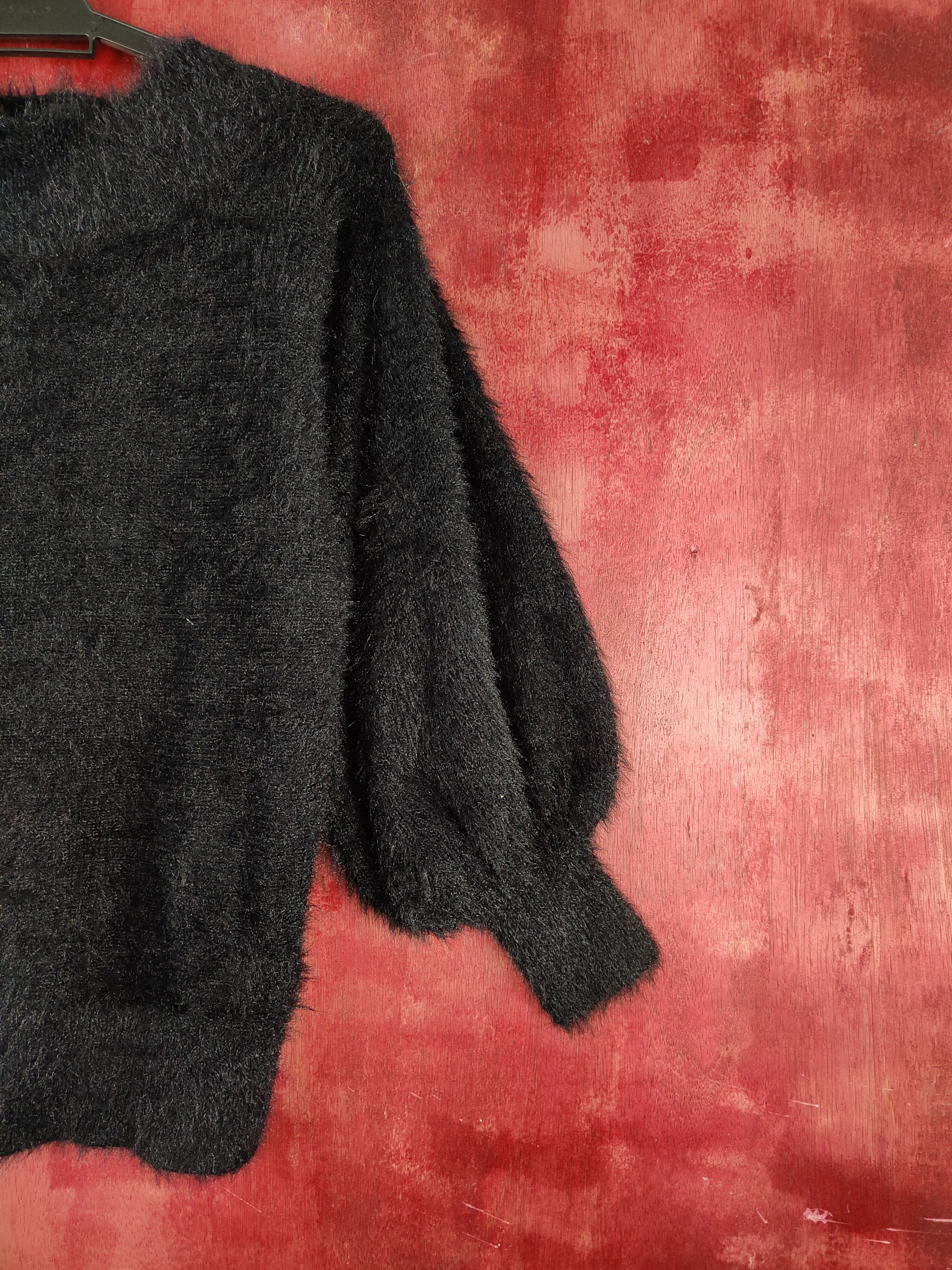 Japanese Brand × Vintage Rare Vintage Only Black Fur Mohair Knitwear Size S / US 4 / IT 40 - 5 Thumbnail