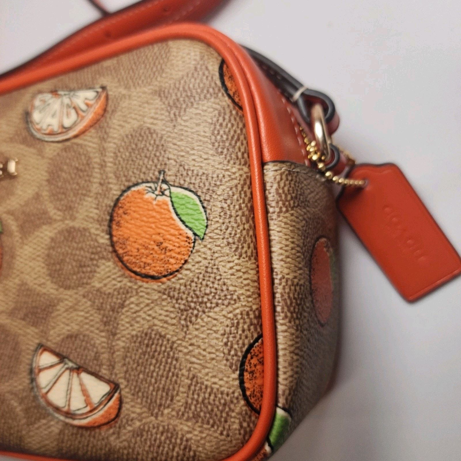 Coach Coach CBA81 Mini Jamie Camera Bag Signature Orange Print Size ONE SIZE - 4 Thumbnail