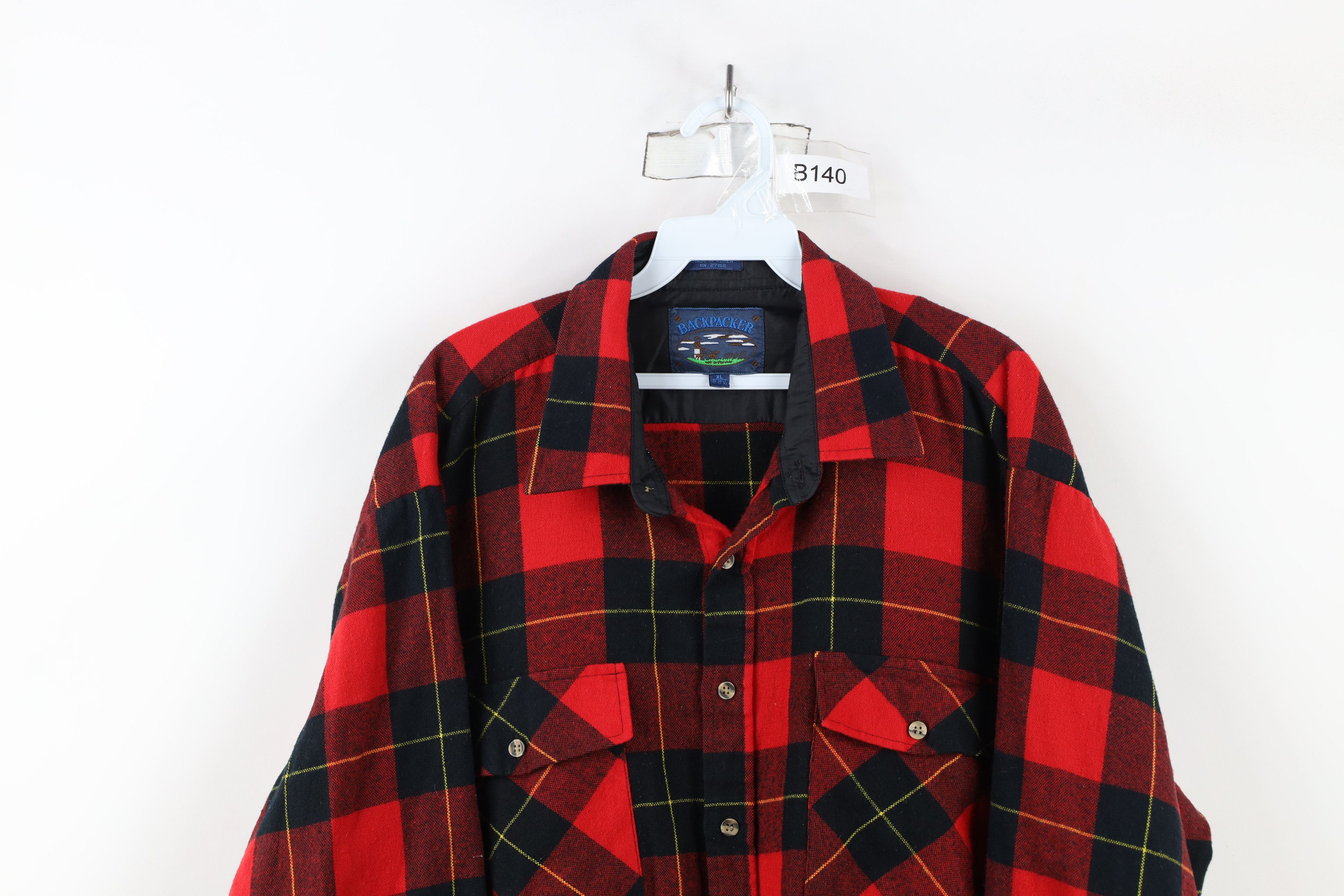 Vintage Vintage 90s Streetwear Knit Collared Button Shirt Plaid Size US XL / EU 56 / 4 - 2 Thumbnail