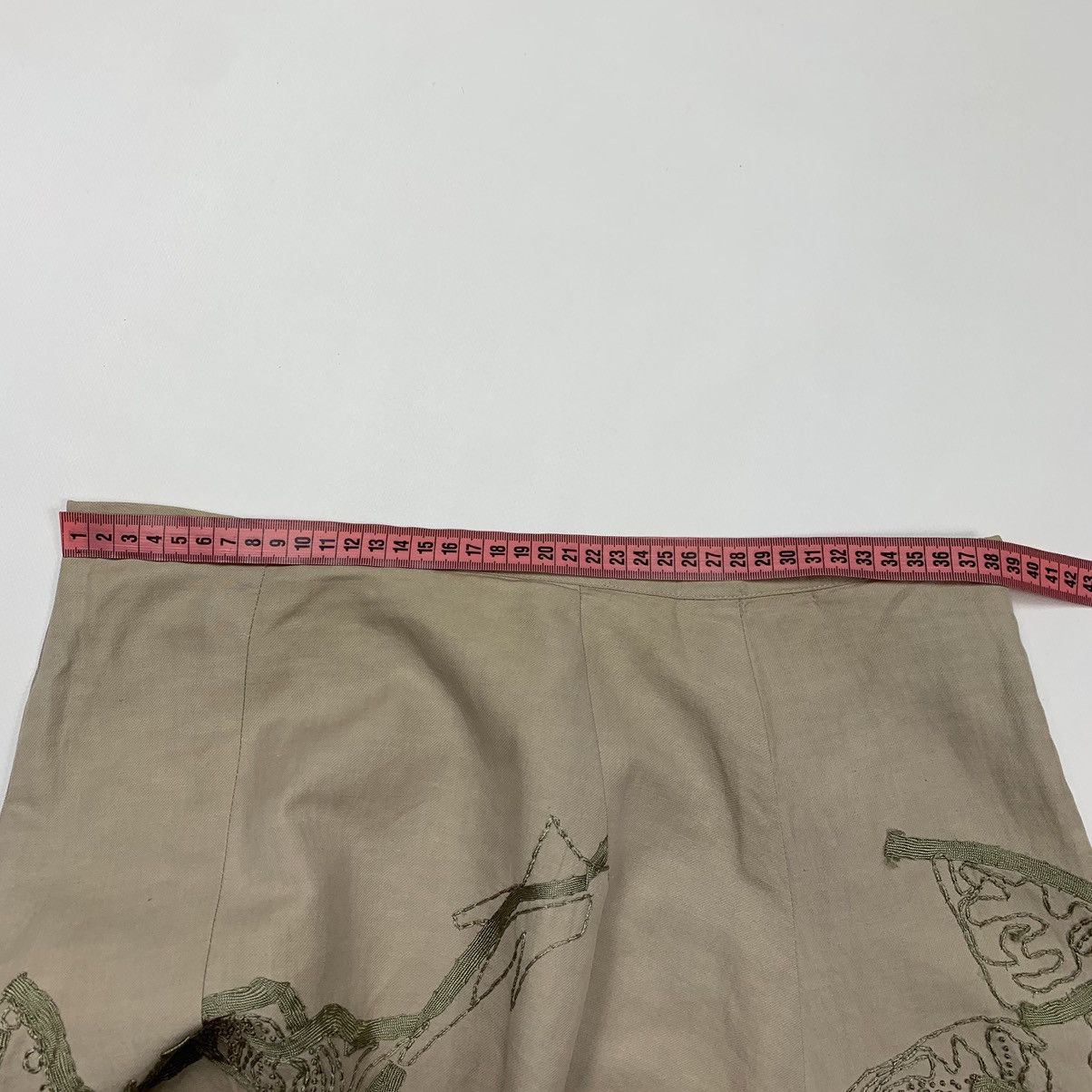 Dries Van Noten DRIES VAN NOTEN Embroidered flowers linen skirt 00s vintage Size 26" / US 2 / IT 38 - 22 Thumbnail