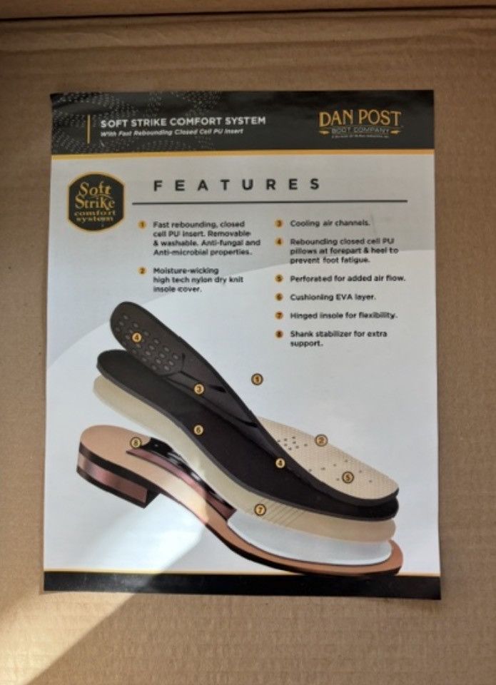 Dan Post Dan Post Pershing Men's Full Quill Ostrich Western Boots Size US 11.5 / EU 44-45 - 8 Thumbnail