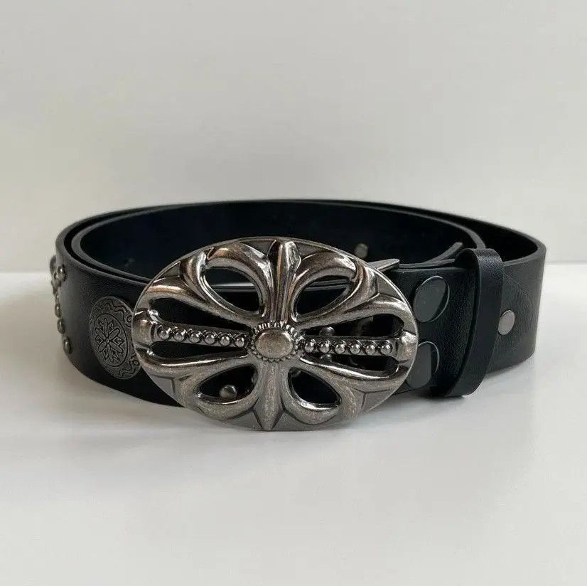 Designer Y2K skeleton studded goth emo black belt Size ONE SIZE - 2 Thumbnail
