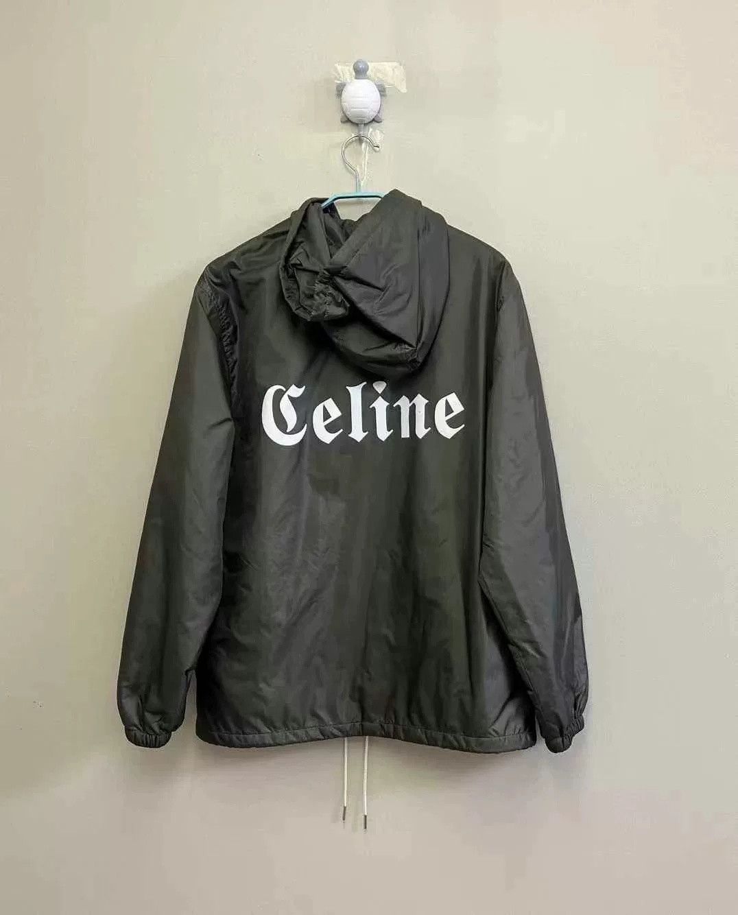 Celine Celine Green Zip Jacket with Back Lettering Size US M / EU 48-50 / 2 - 4 Thumbnail