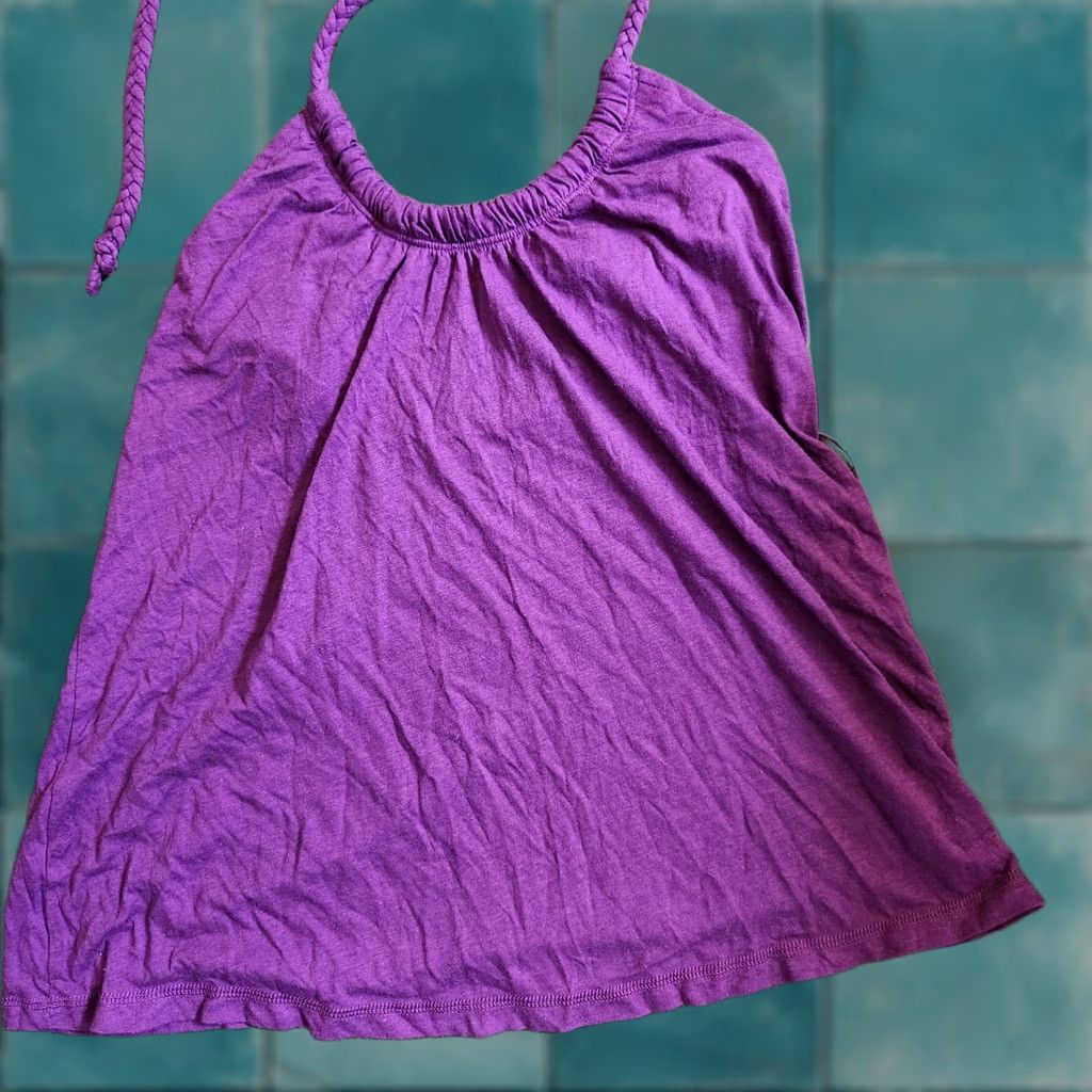 American Eagle Outfitters American Eagle Outfitters Tank Women S/P Purple Tie Halter Top Sleeveless Solid Basic Summer Casual Party/Cocktail Travel Machine Washable Comfort Fit Size S / US 4 / IT 40 - 1 Thumbnail