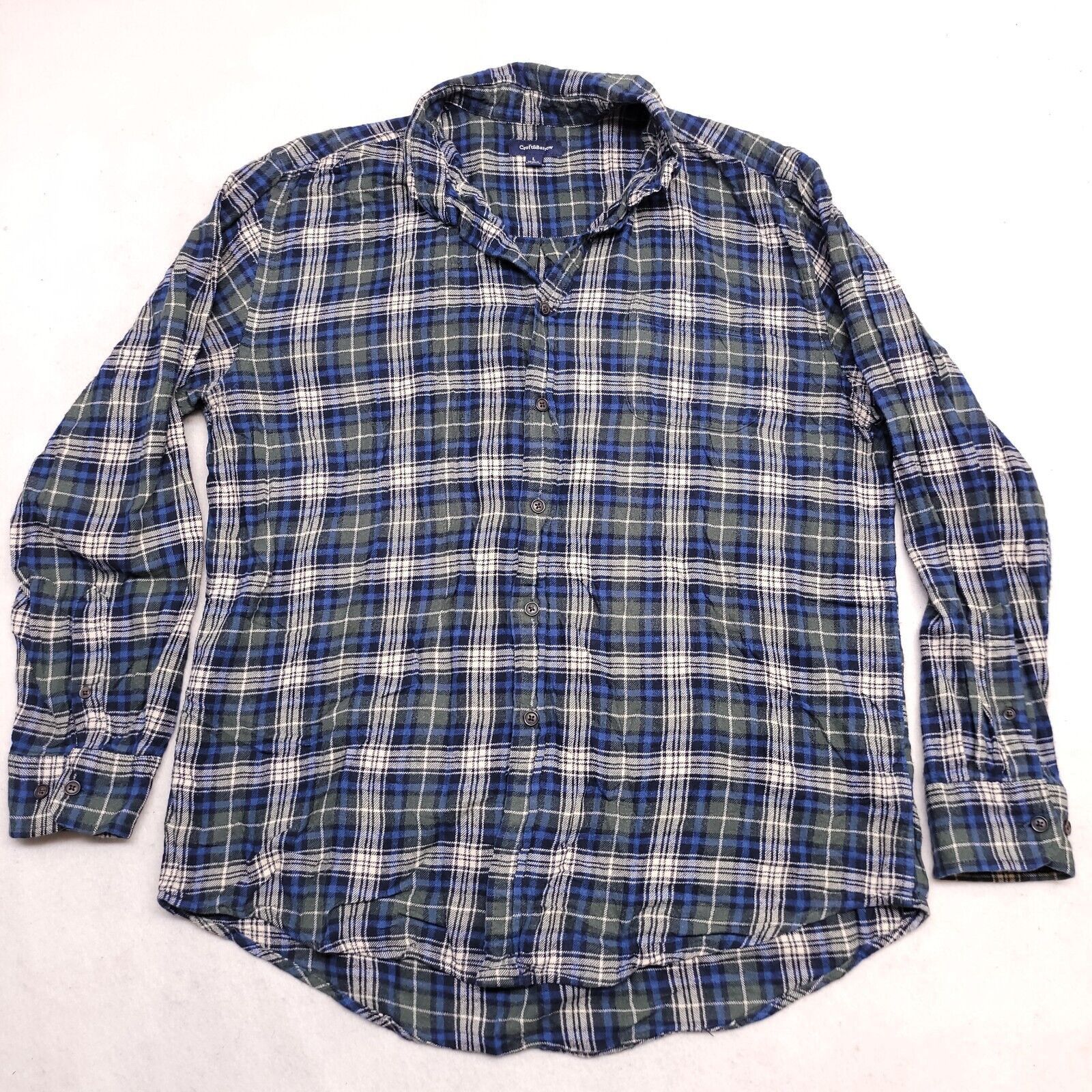 Croft & Barrow Croft & Barrow Tartan Flannel Shirt Mens Size Large L Blue Size US L / EU 52-54 / 3 - 2 Thumbnail