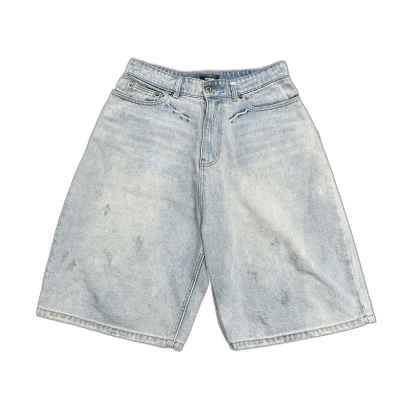 WE11DONE washed distressed denim shorts
