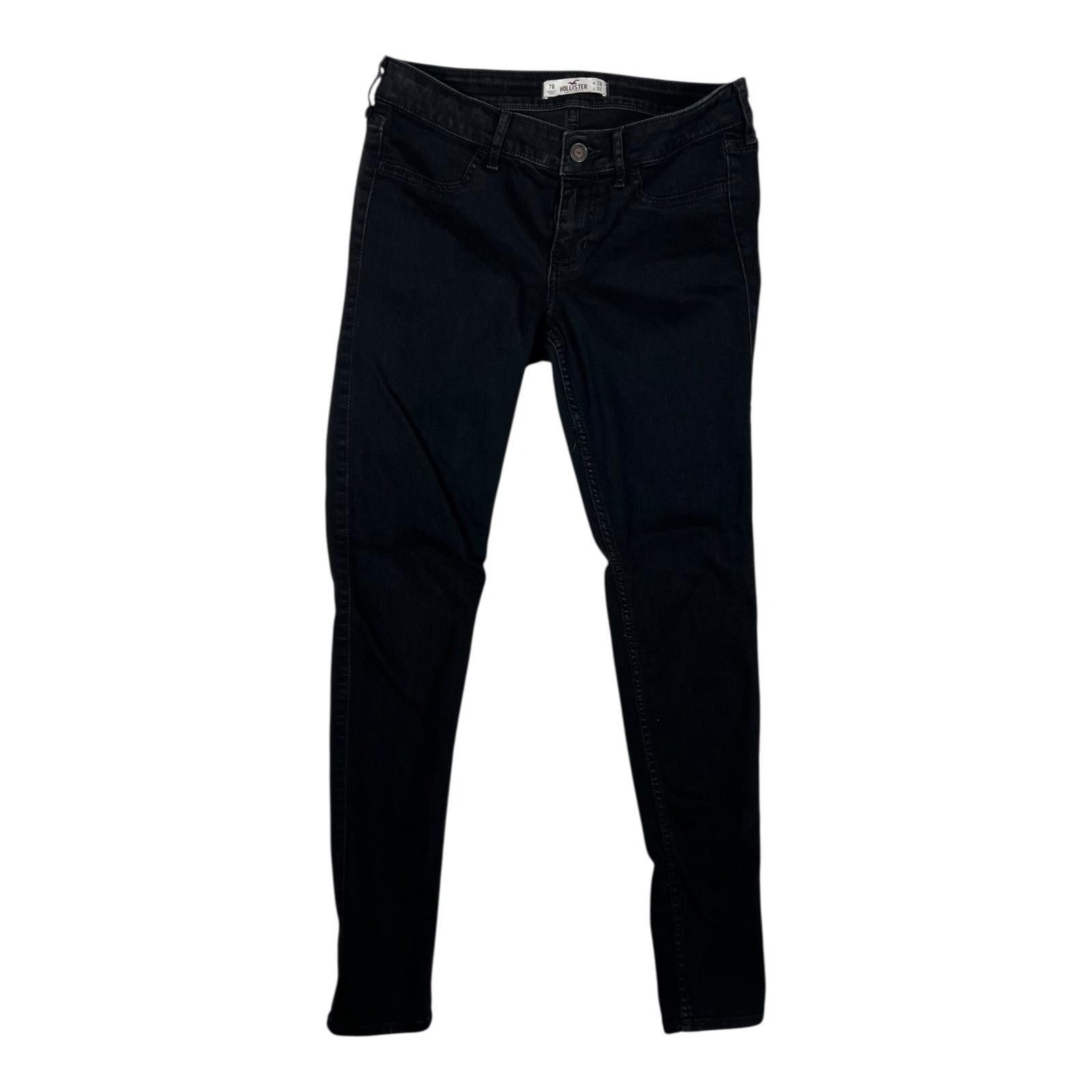 Hollister Hollister Jeans Womens 7R W28 L31 Black Dark Wash Skinny Str Size 28" / US 6 / IT 42 - 1 Thumbnail