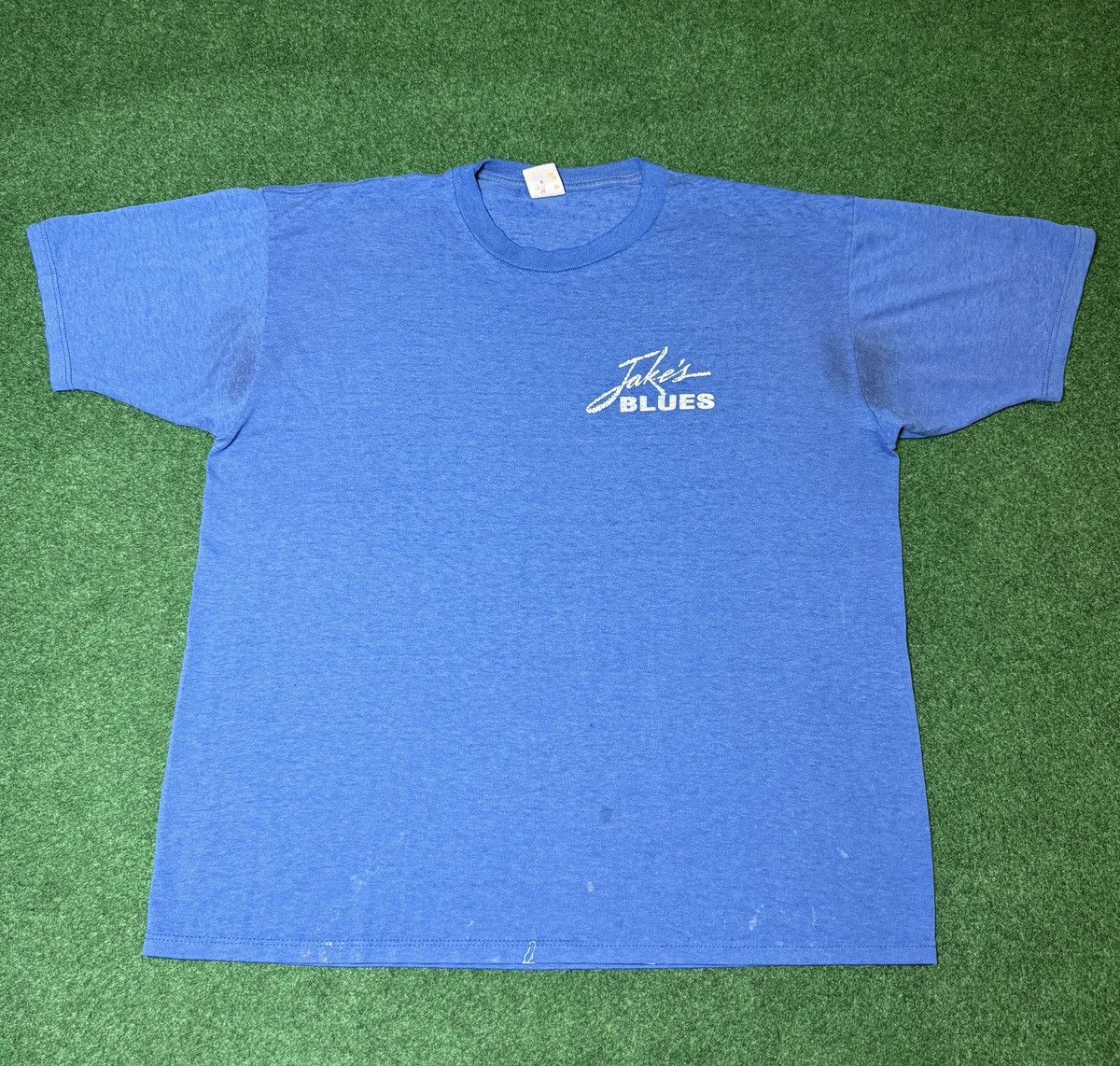 Band Tees × Jerzees × Vintage Vtg 90s RARE Jake’s Blues Band Distressed T Shirt Size US XL / EU 56 / 4 - 3 Thumbnail