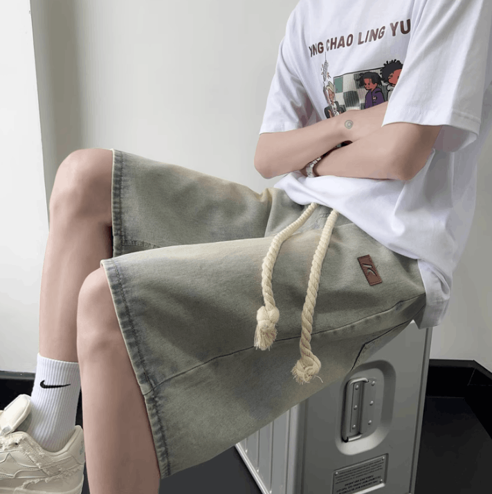 Japanese Brand × Jean Retro loose washed denim shorts Size US 32 / EU 48 - 3 Thumbnail