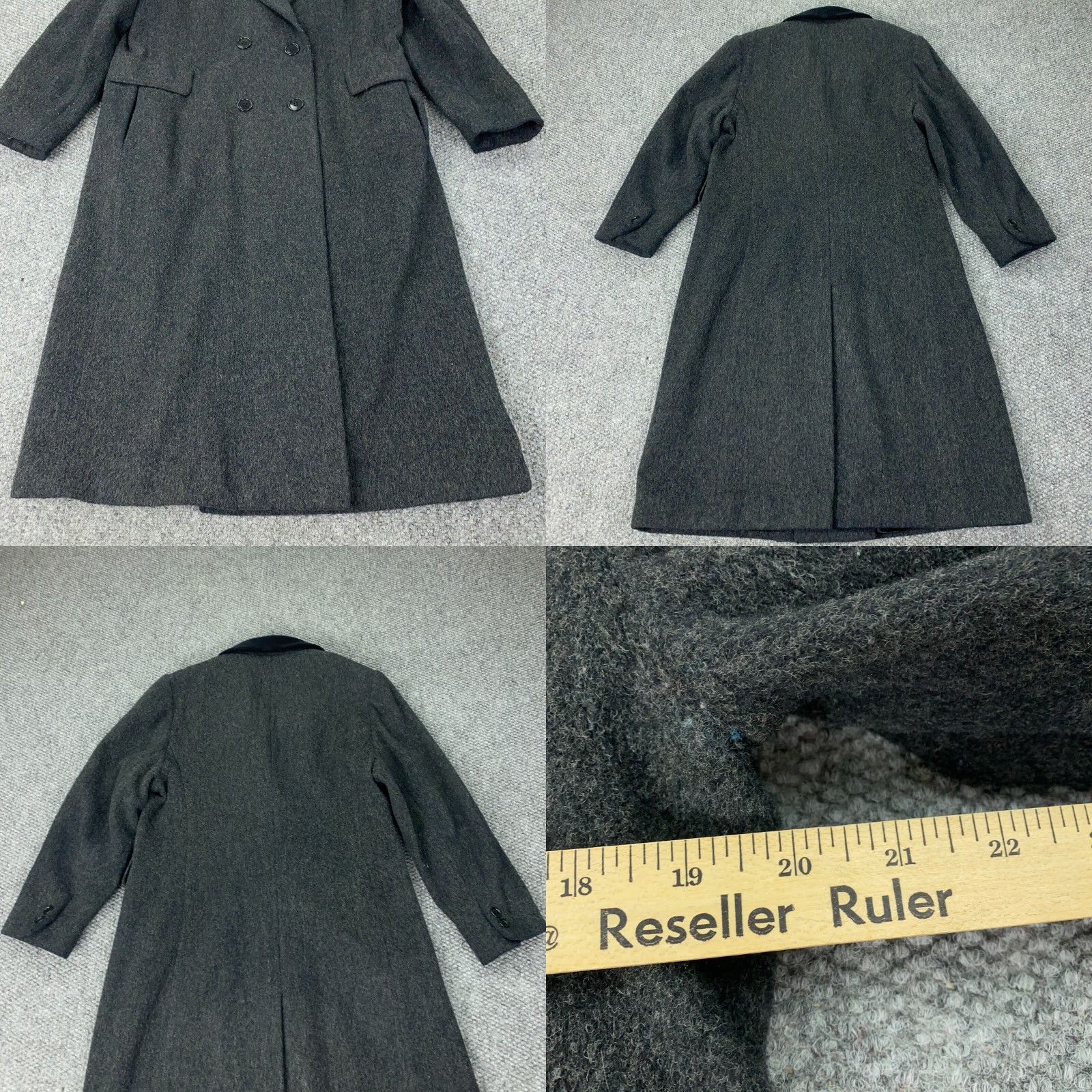 Mackintosh VINTAGE Mackintosh Coat Womens 12 Gray Wool Jacket Lined Velvet Collar Size XL / US 12-14 / IT 48-50 - 8 Thumbnail