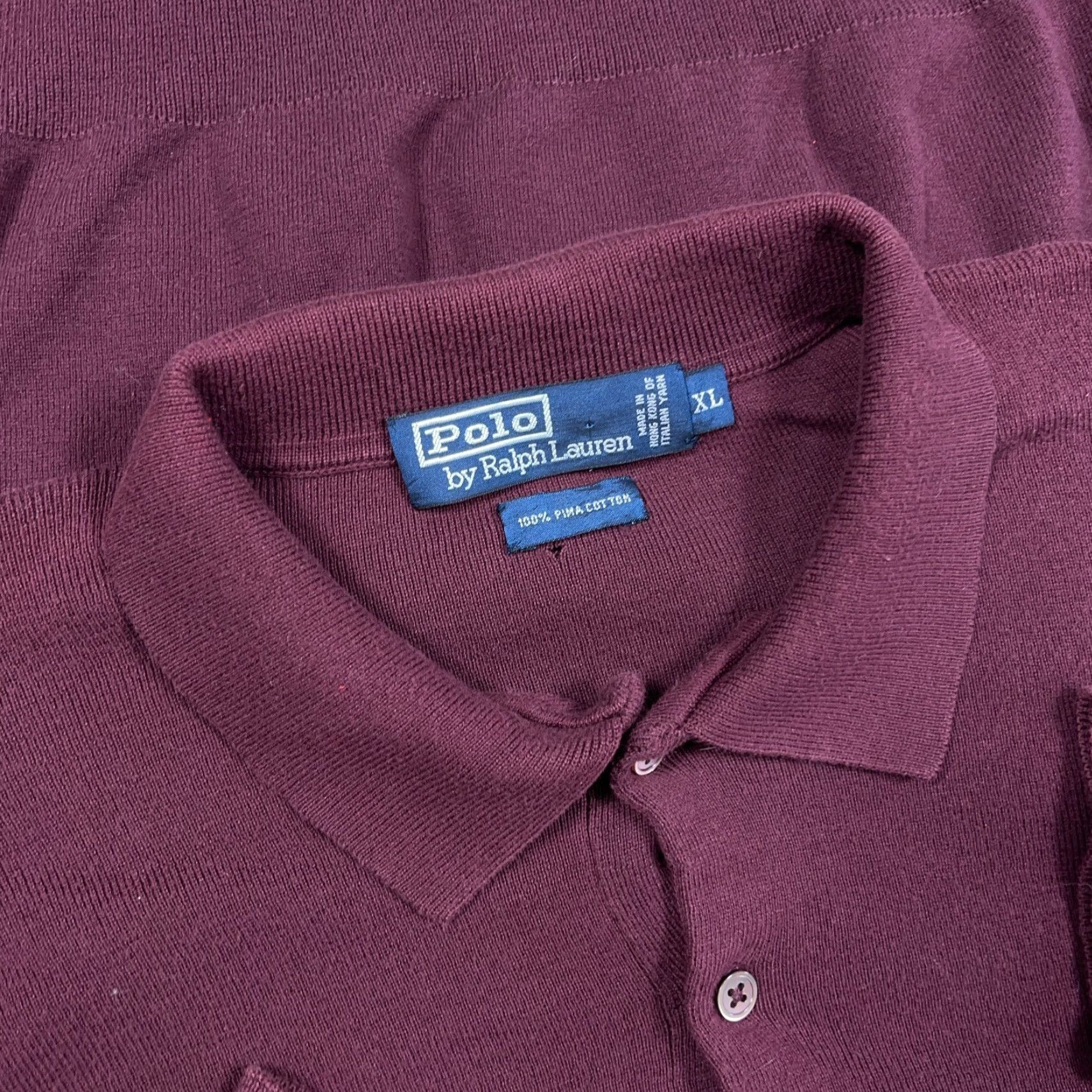 Polo Ralph Lauren Vintage Polo Ralph Lauren Sweater Men XL Marron Collared Pima Cotton Fine Knit Size US XL / EU 56 / 4 - 3 Thumbnail