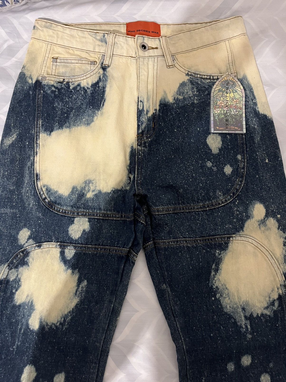 Who Decides War Navy Bleached Jeans