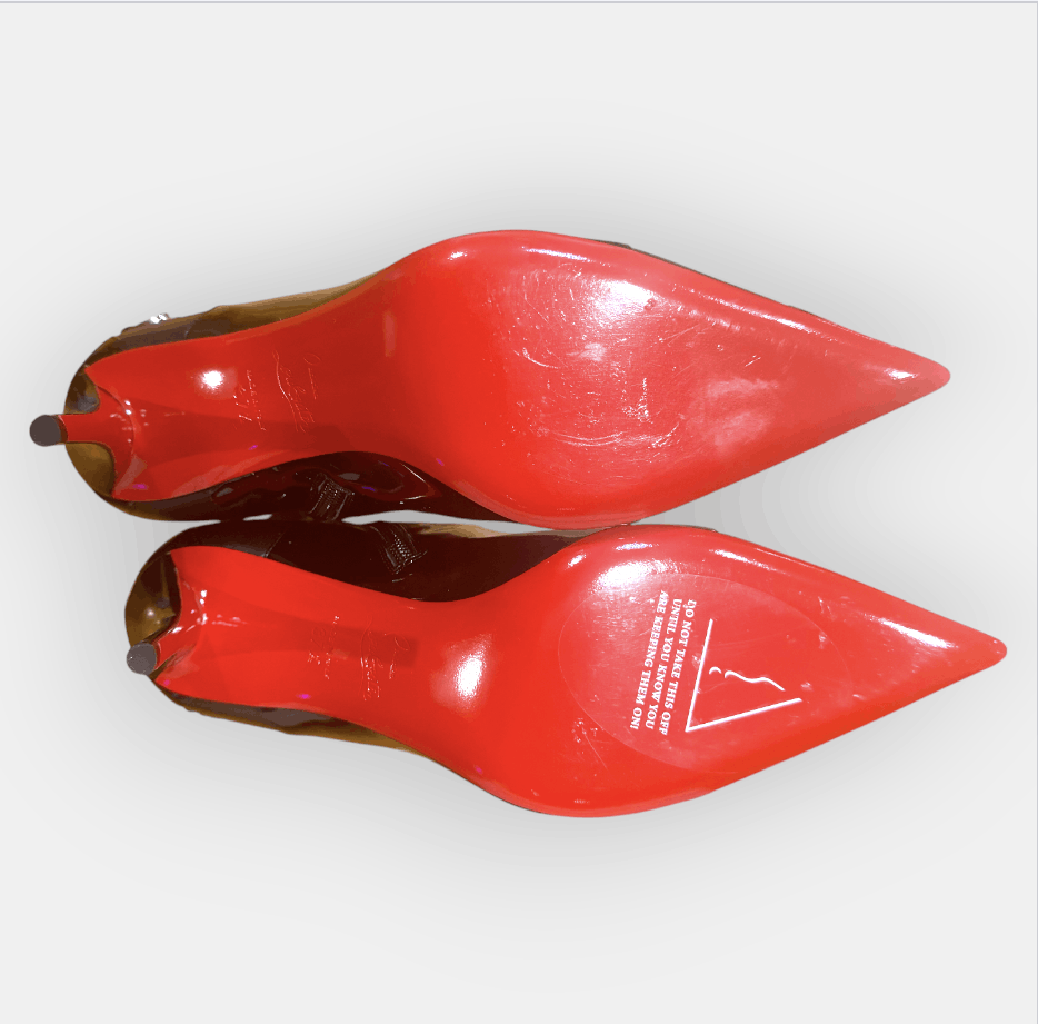 Christian Louboutin CL In The 90s Botta 80 Black Patent Leather Boots Size US 7.5 / IT 37.5 - 5 Thumbnail