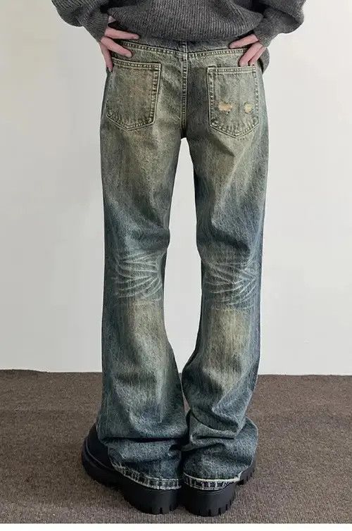 Jean Y2k Vintage Blue Distressed Jeans Size US 30 / EU 46 - 4 Thumbnail