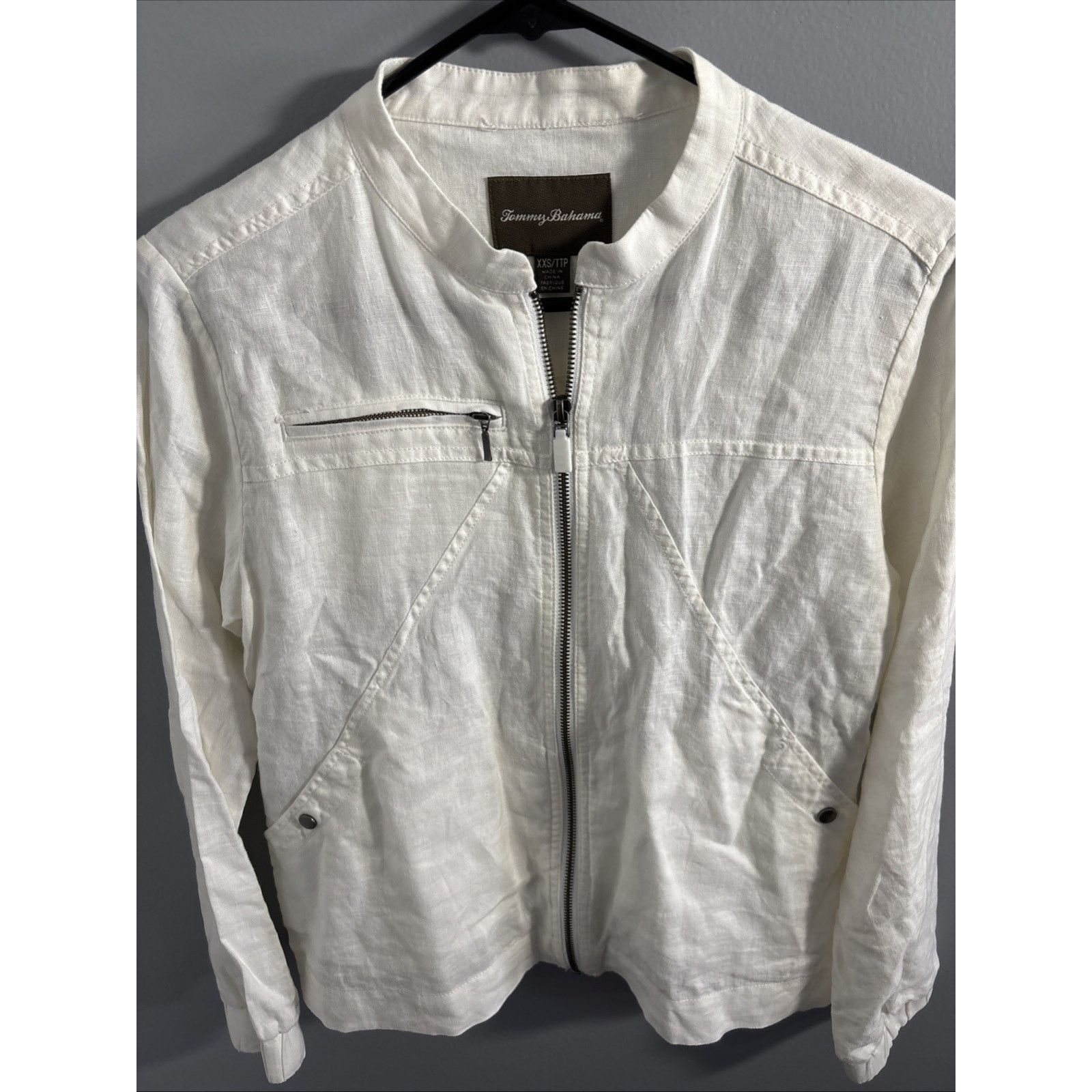 Tommy Bahama Tommy Bahama White Zip Up Jacket Xxs Size XXS / US 00 / IT 34 - 2 Thumbnail