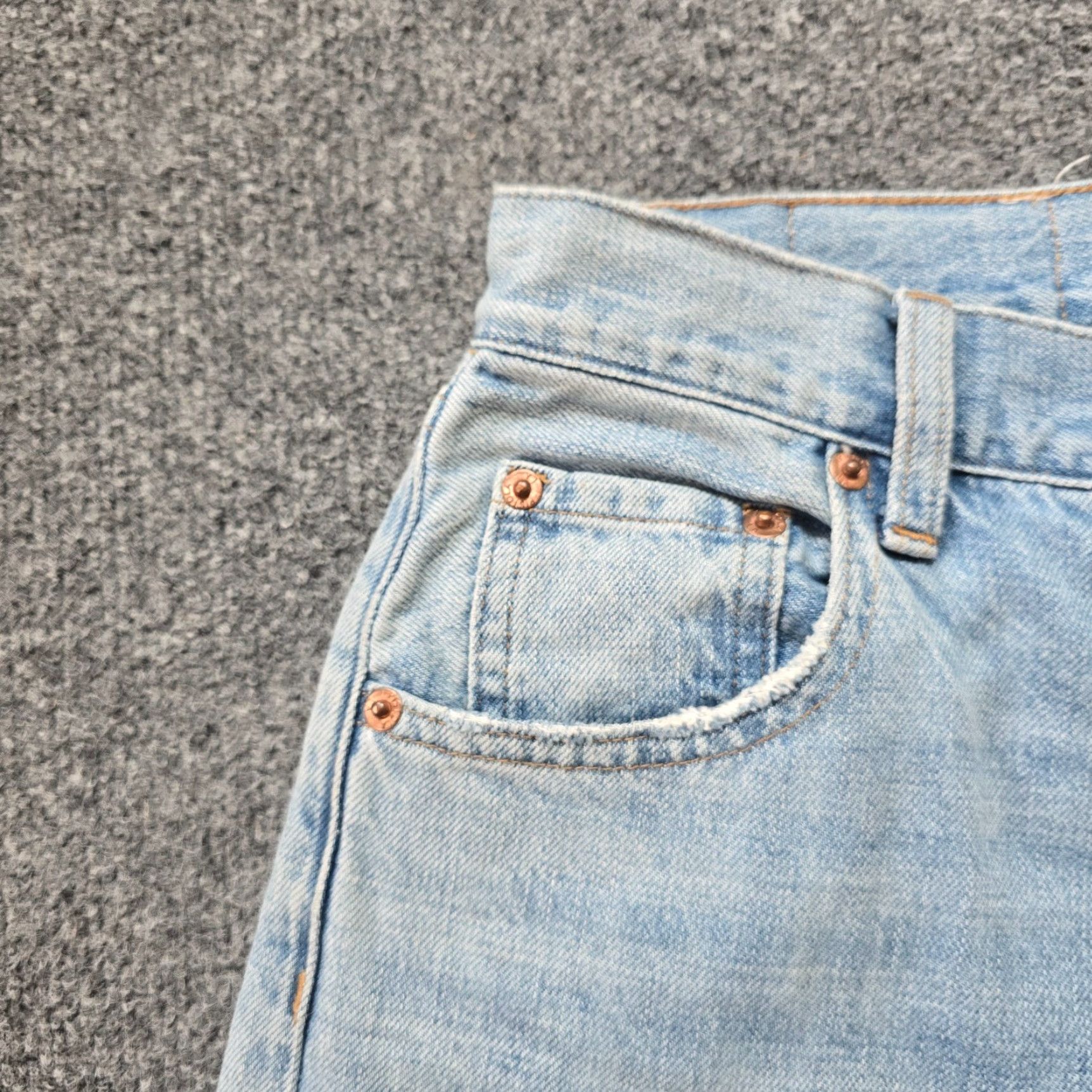 Pistola Pistola Jeans Womens 25 Blue Straight Jeans Distressed Grunge 5-Pocket Denim Wide Leg Colorblocked Regular Car Size 42" / US 20 - 3 Thumbnail