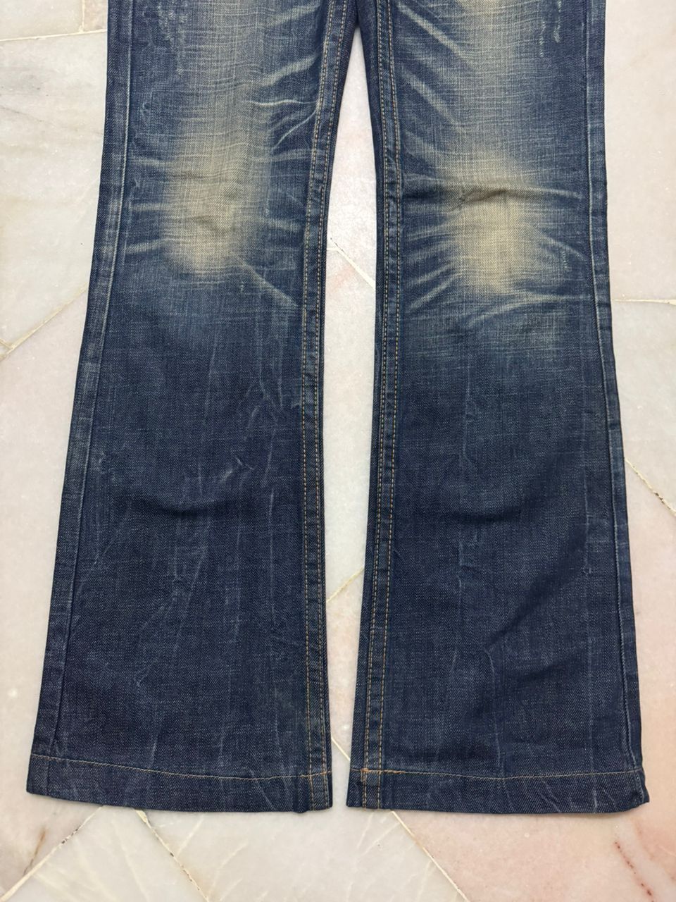 Japanese Brand 💥Insane Flared Red Pepper Butterfly Embroidery Mudwash Jeans Size US 30 / EU 46 - 8 Thumbnail