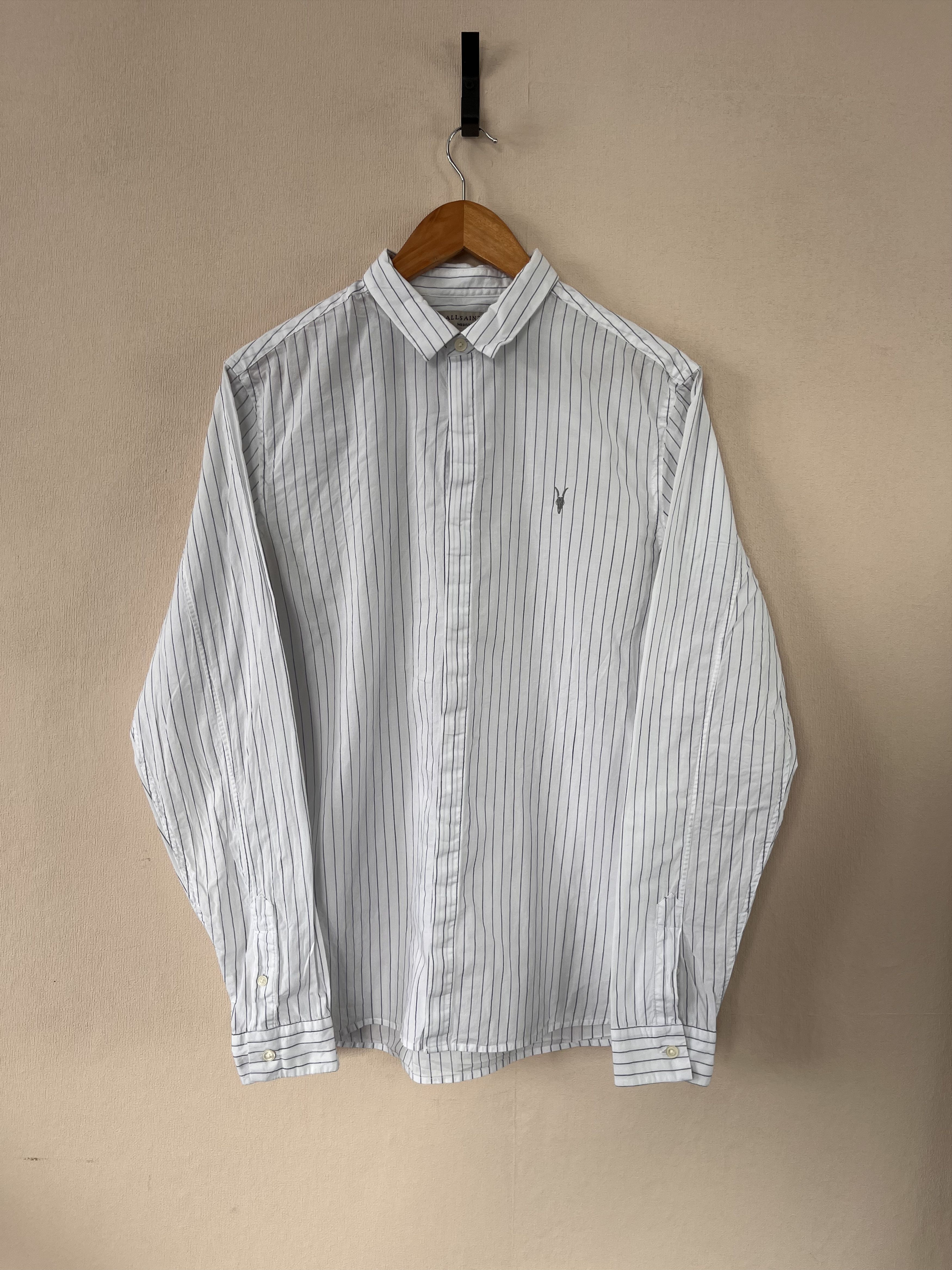 Allsaints Allsaints Men's AUSTIN LS Striped SHIRT Cotton Button Up Size US M / EU 48-50 / 2 - 1 Thumbnail