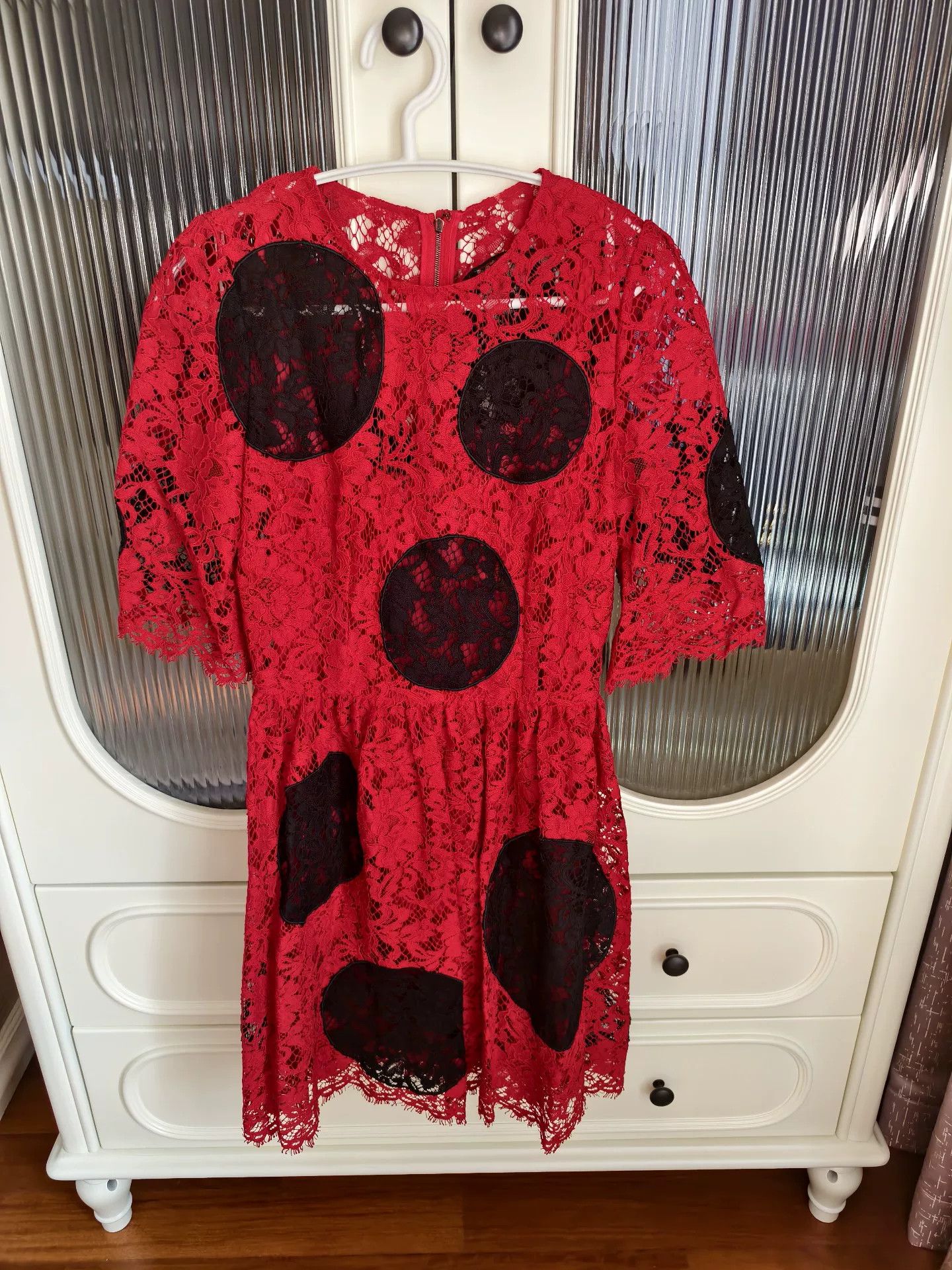Dolce & Gabbana Dolce&Gabbana Women's Red Lace Dress Size S / US 4 / IT 40 - 1 Thumbnail