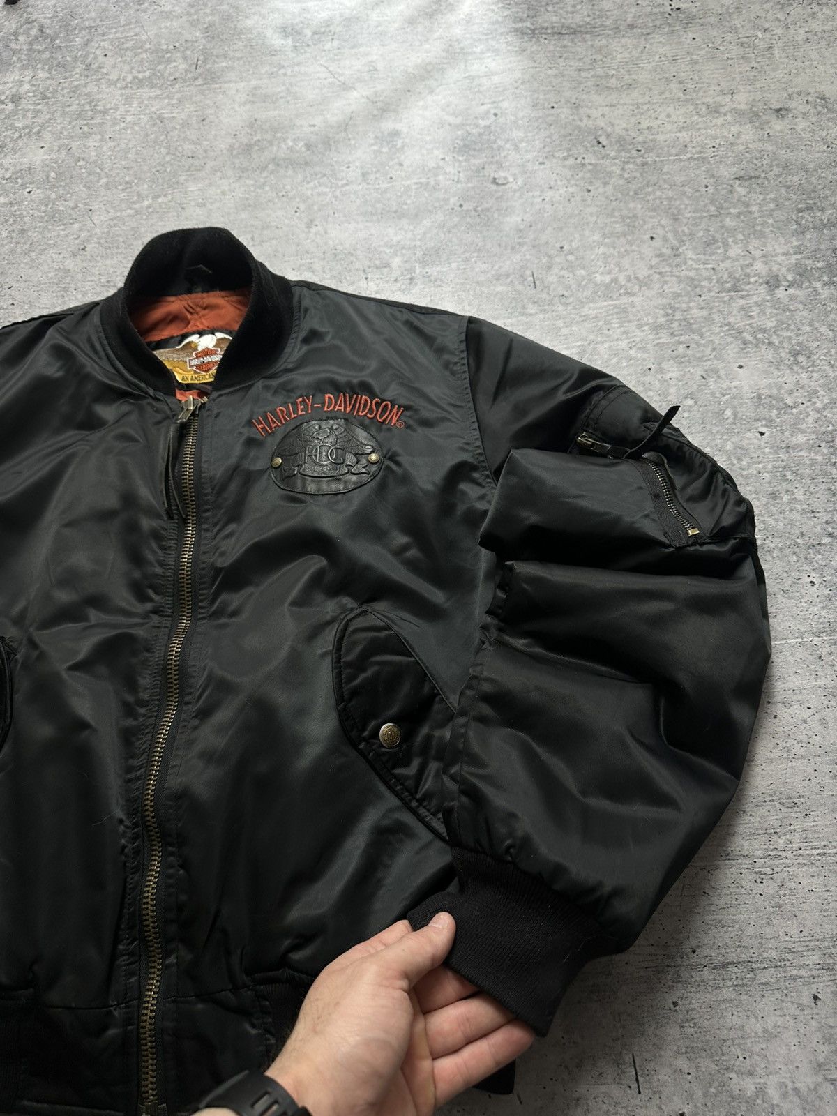 Harley Davidson Vintage Harley Davidson Motorcycle OWNERS HOG Satin Jacket! Size US L / EU 52-54 / 3 - 5 Thumbnail