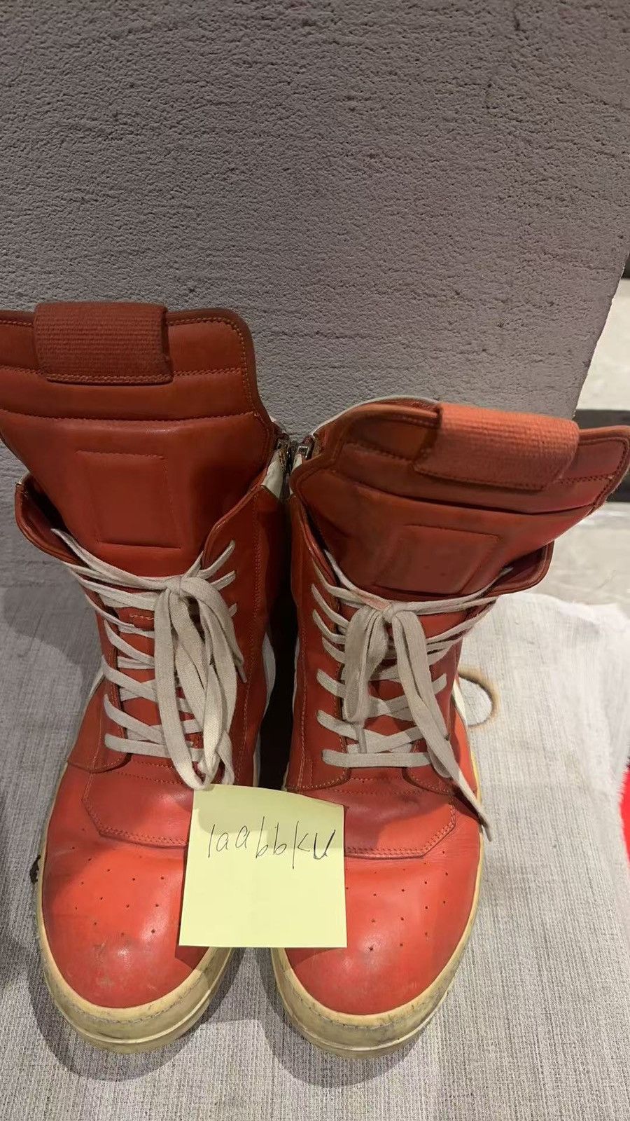 Rick Owens Rick Owens Baskets Montantes Geobasket orange leather Size US 10.5 / EU 43-44 - 1 Thumbnail