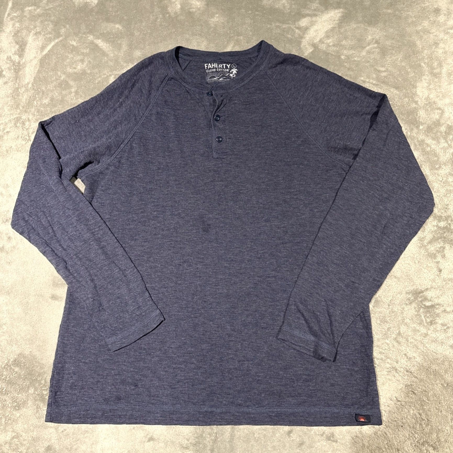 Faherty Faherty Shirt Mens Large Henley Long Sleeve Casual Cloud Soft Lightweight Gray Size US L / EU 52-54 / 3 - 2 Thumbnail