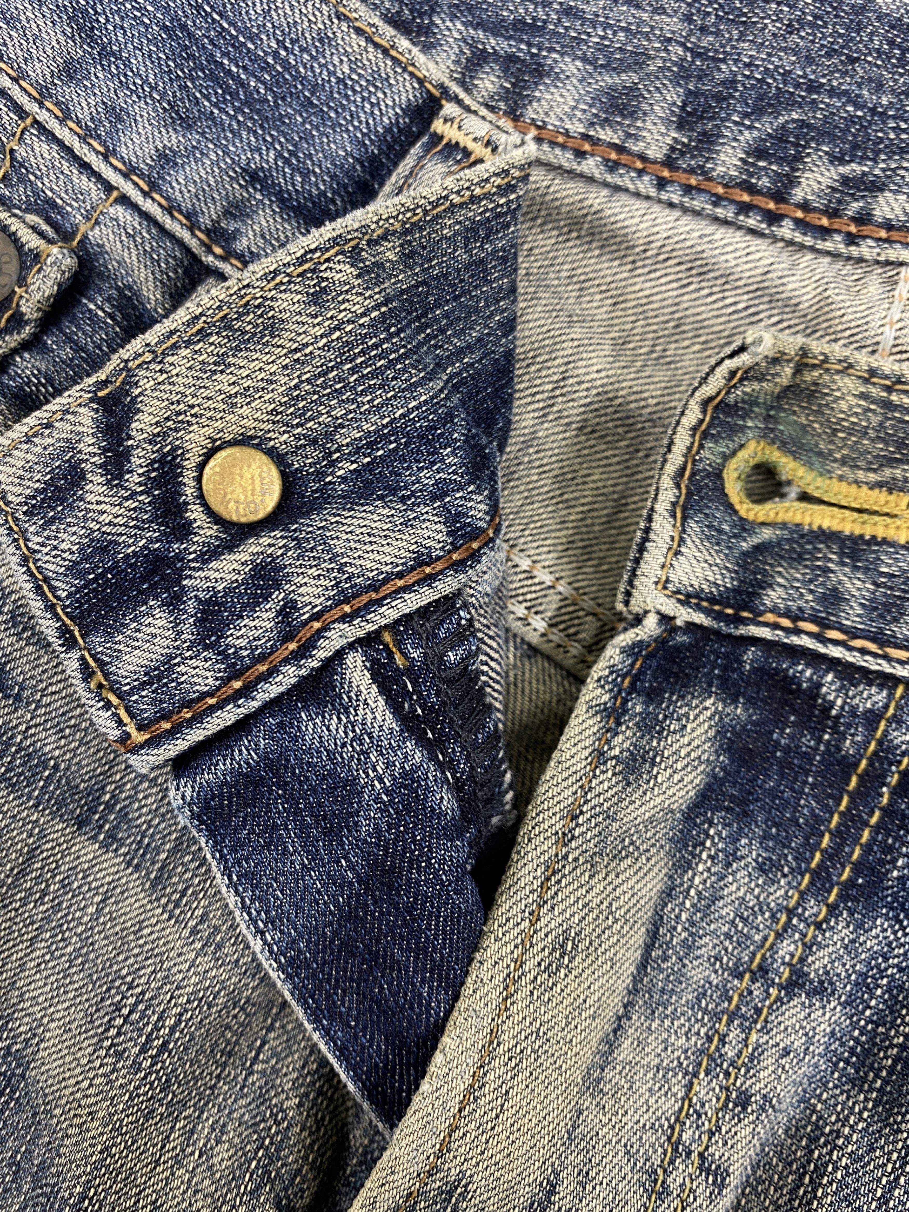 Japanese Brand Distressed Blue Vintage Edwin 504 Jeans 34x30 Denim- JN3542 Size US 34 / EU 50 - 7 Thumbnail