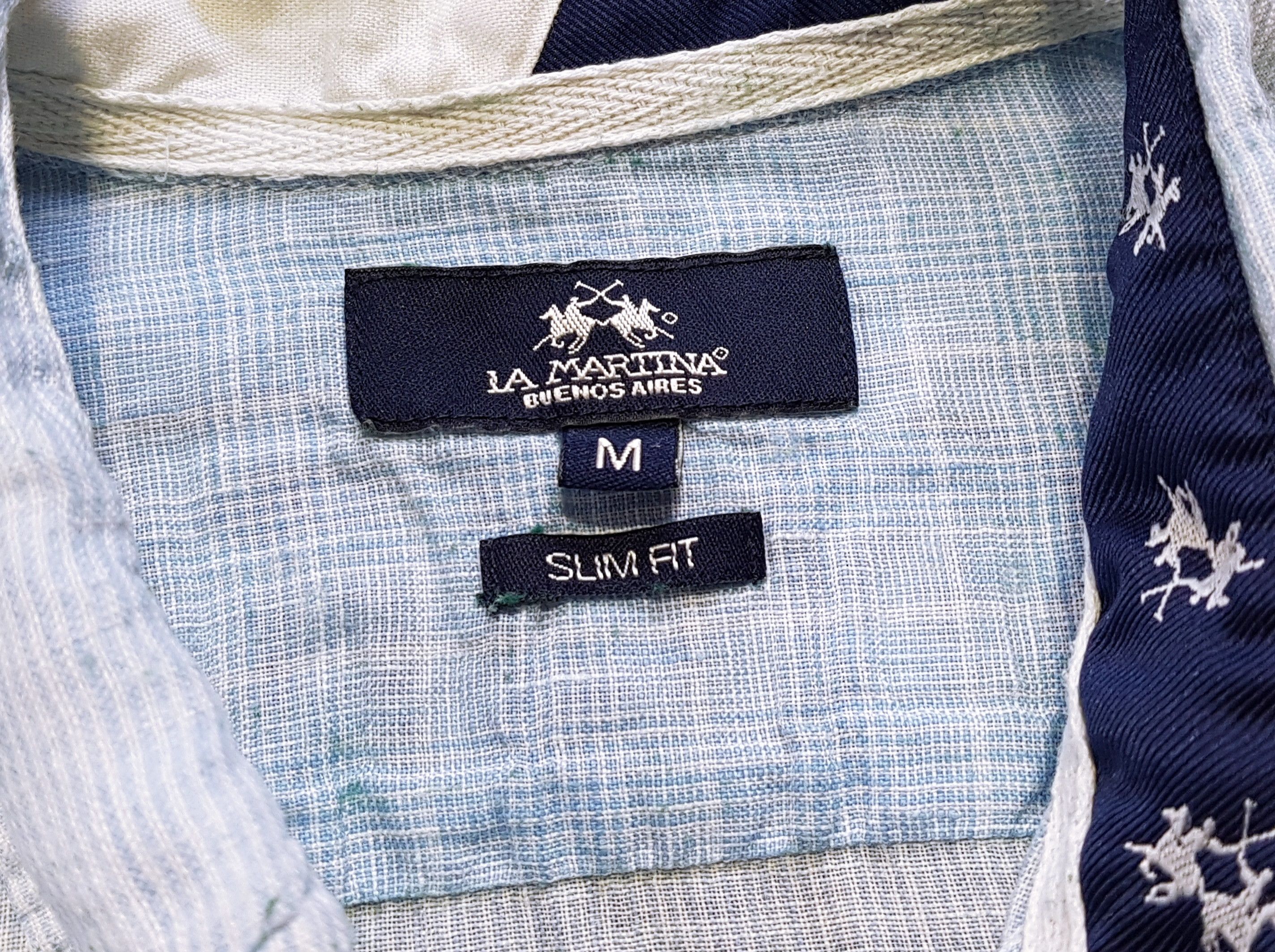 La Martina La Martina Linen Stripe England UK Polo Shirt Slim sz M Size US M / EU 48-50 / 2 - 9 Thumbnail