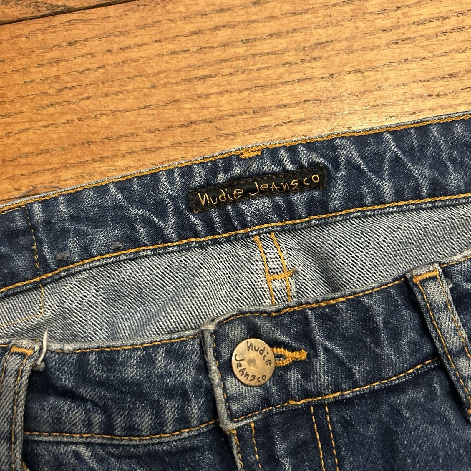 Nudie Jeans Straight Sally Indigo Autumn Blue Stretch Jeans 32x30 Size 32" / US 10 / IT 46 - 3 Thumbnail