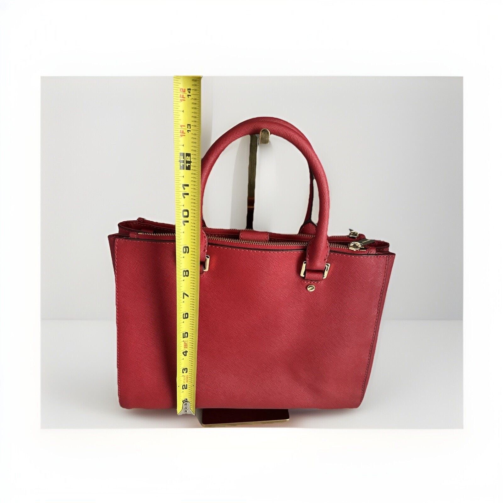 Michael Kors Michael Kors Sutton Red Satchel Saffiano Leather Handle Bag Size ONE SIZE - 8 Thumbnail