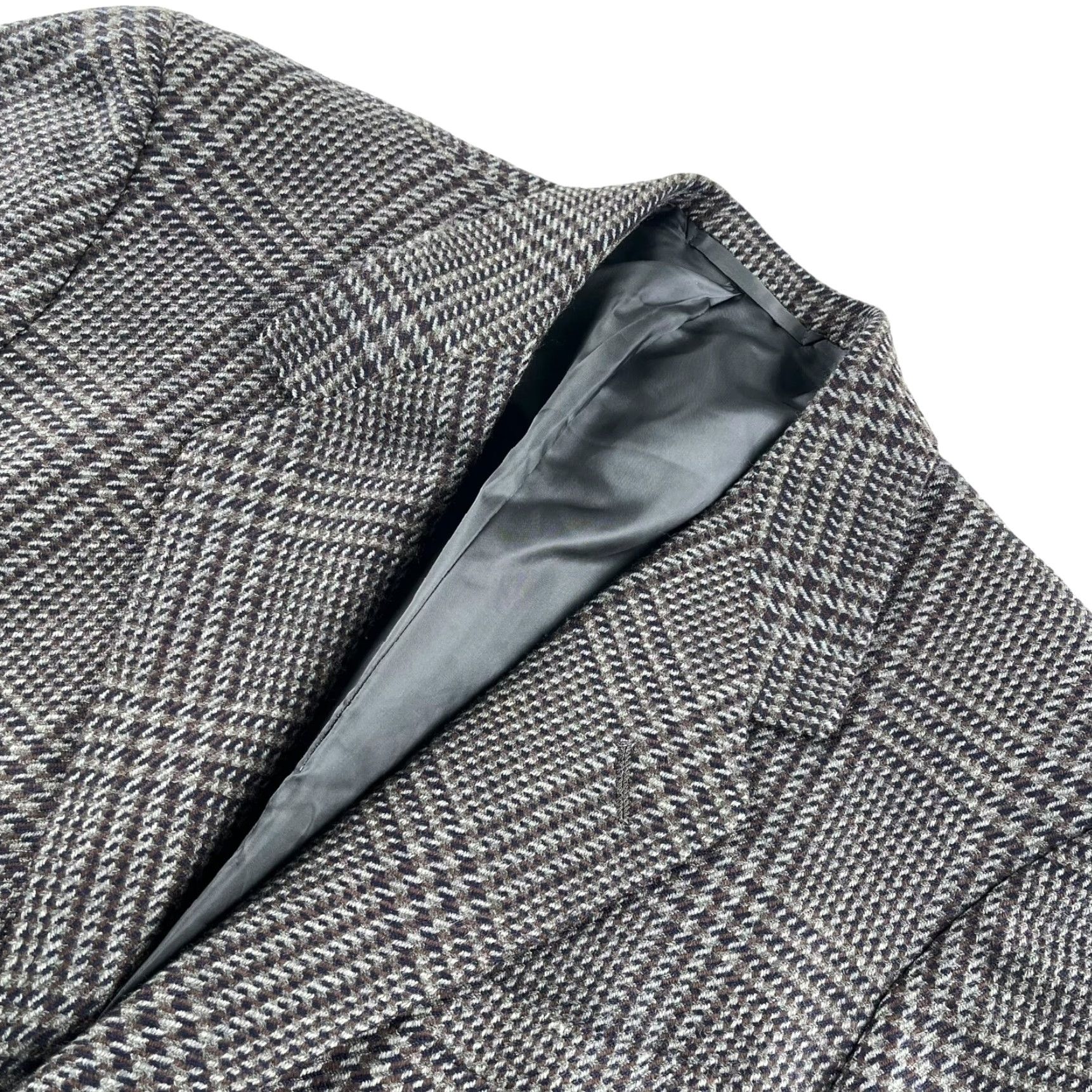 Vintage VINTAGE Oxford Clothes Men Blazer Jacket Wool Tweed Gray Plaid 39 Regular Two-Button Notch Lapel Mens Size 40R - 2 Thumbnail