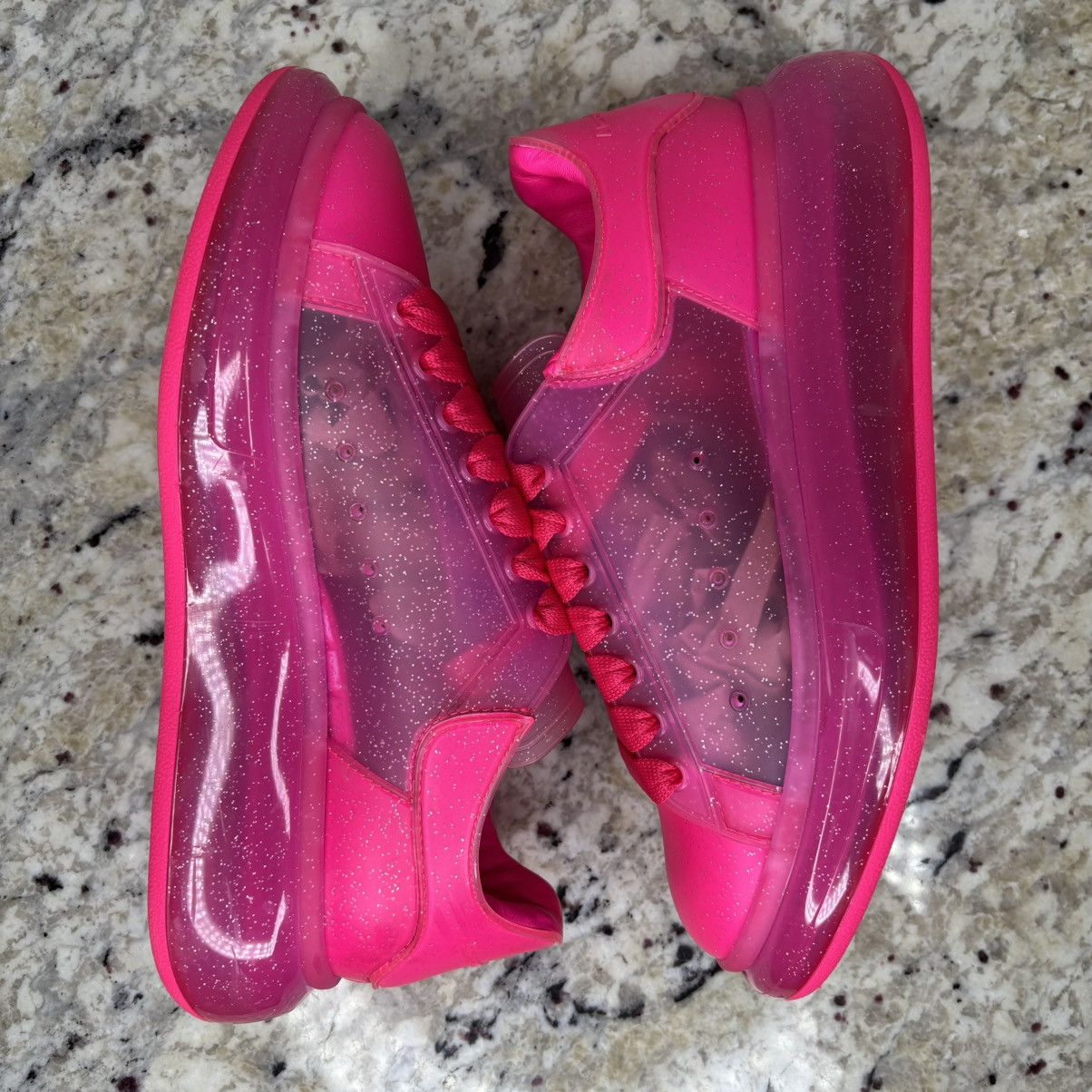 Alexander McQueen Size 6.5-Alexander McQueen Oversized Bright PinkGlitter used Size US 6.5 / EU 39-40 - 14 Thumbnail