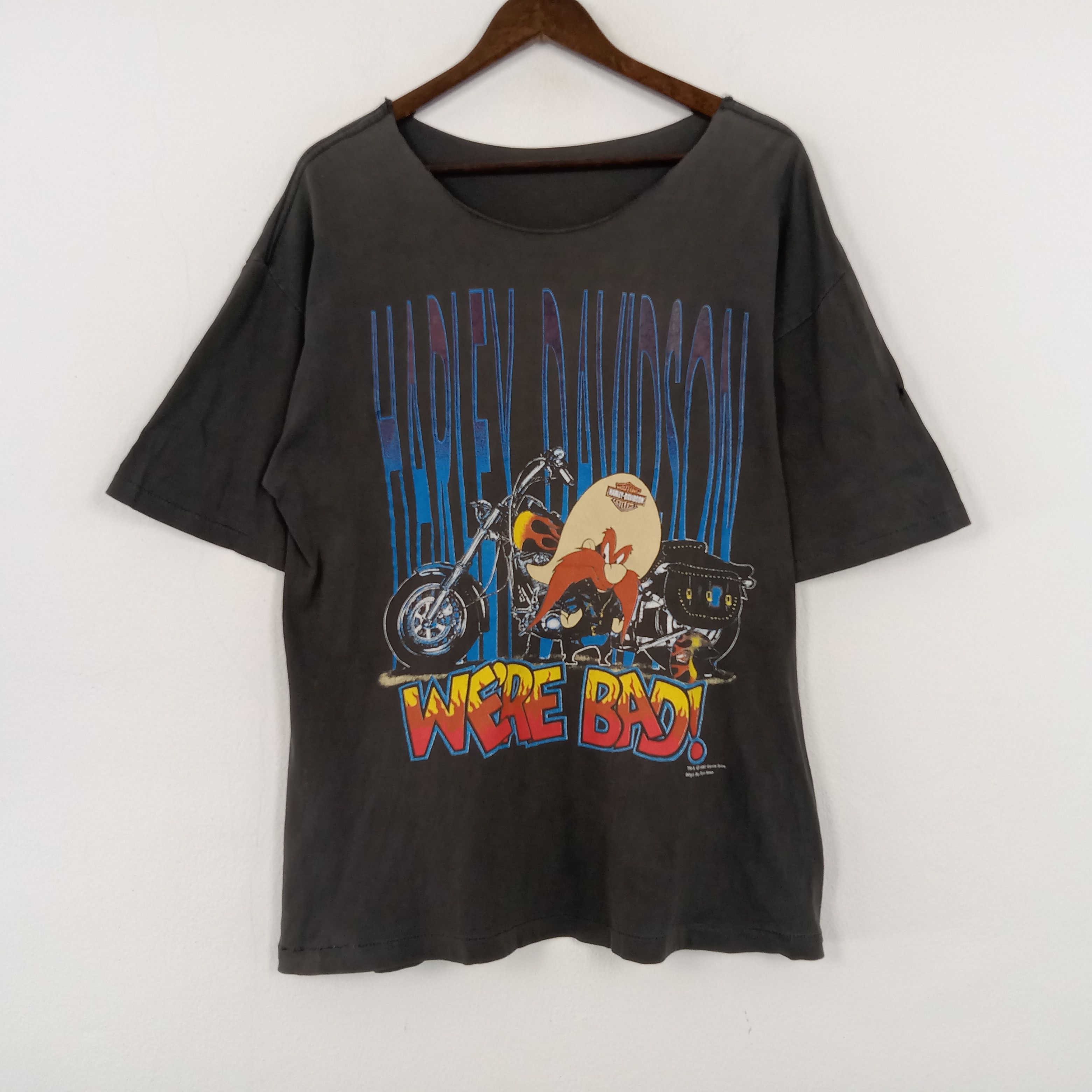 Harley Davidson × Vintage Vintage 93’s Harley Davidson Distressed Tshirt Size US L / EU 52-54 / 3 - 1 Thumbnail