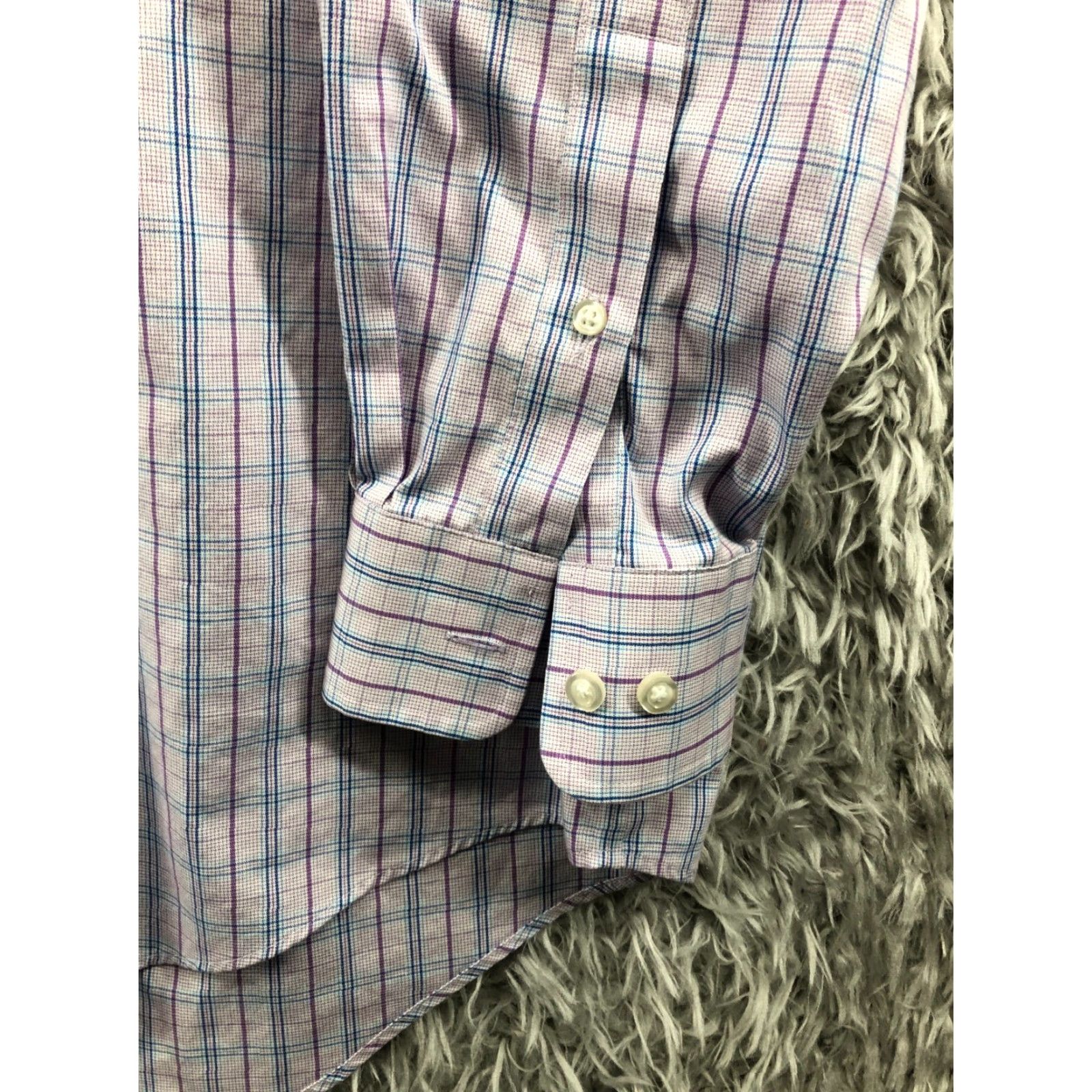 Lands' End Lands' End No Iron Pinpoint Oxford Shirt Mens 17 33 Traditional Fit Long Sleeve Button-Up Shirt Mens Regular Multicolor Plaid 70s? Size US XL / EU 56 / 4 - 3 Thumbnail