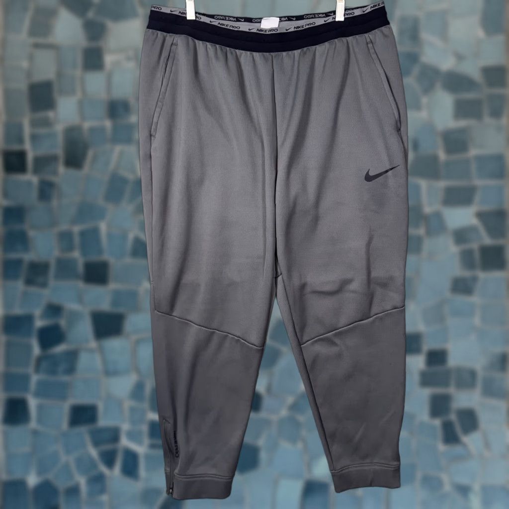 Nike Nike Pro Sweatpants Mens 2XL Gray Fleece Lined Therma Fit Sphere Training Jogger Fitness Pants Regular Size Activewear Mens Size US 39 - 1 Thumbnail