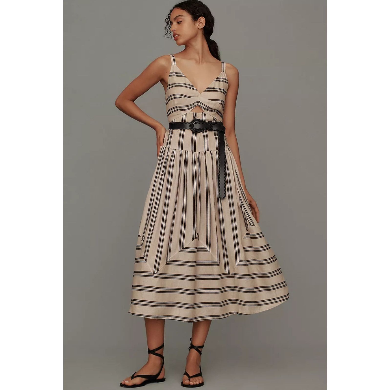 NWT Plenty Tracy Reese Linen Fit & Flare Midi Dress